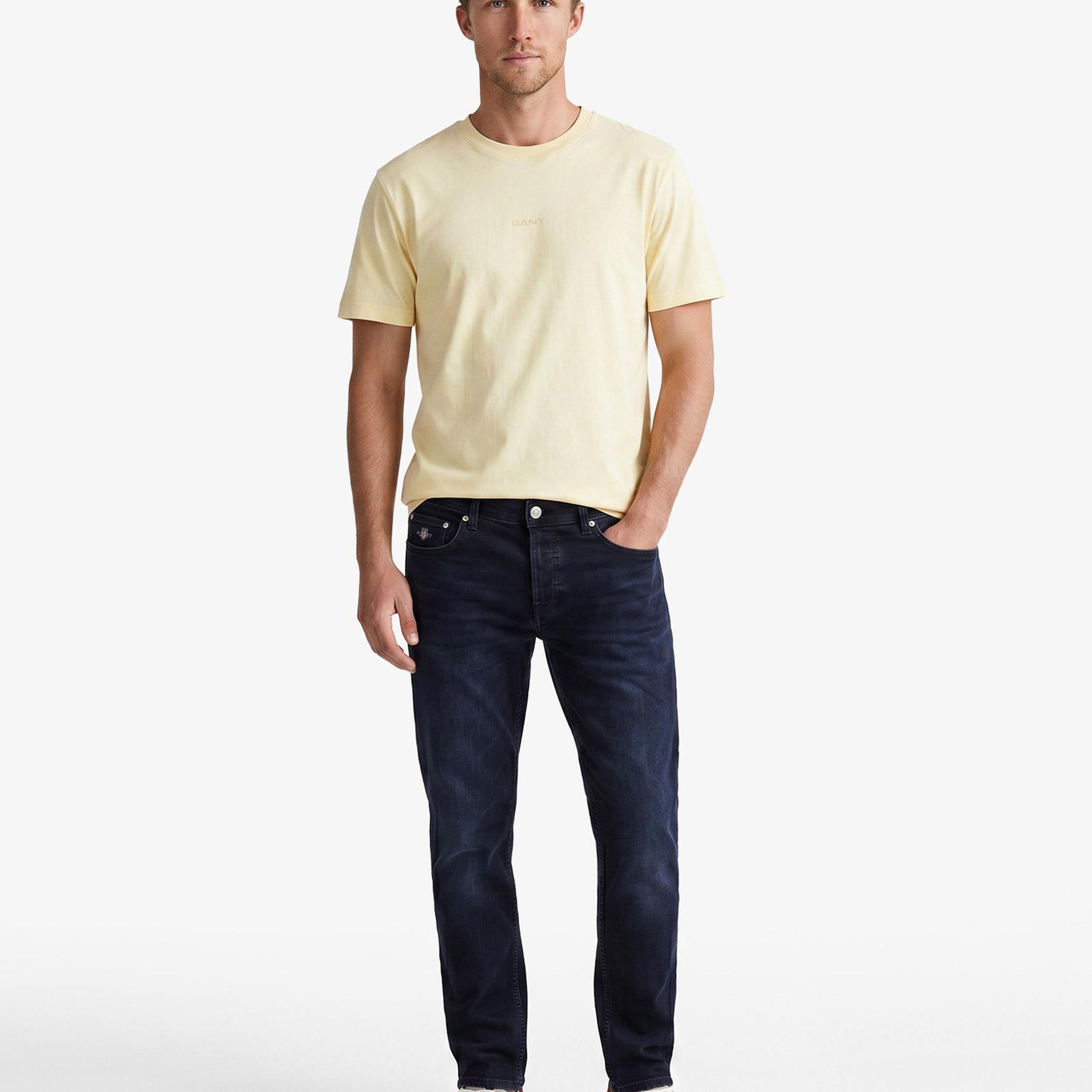 GANT Erkek Lacivert Regular Fit Logolu Jean