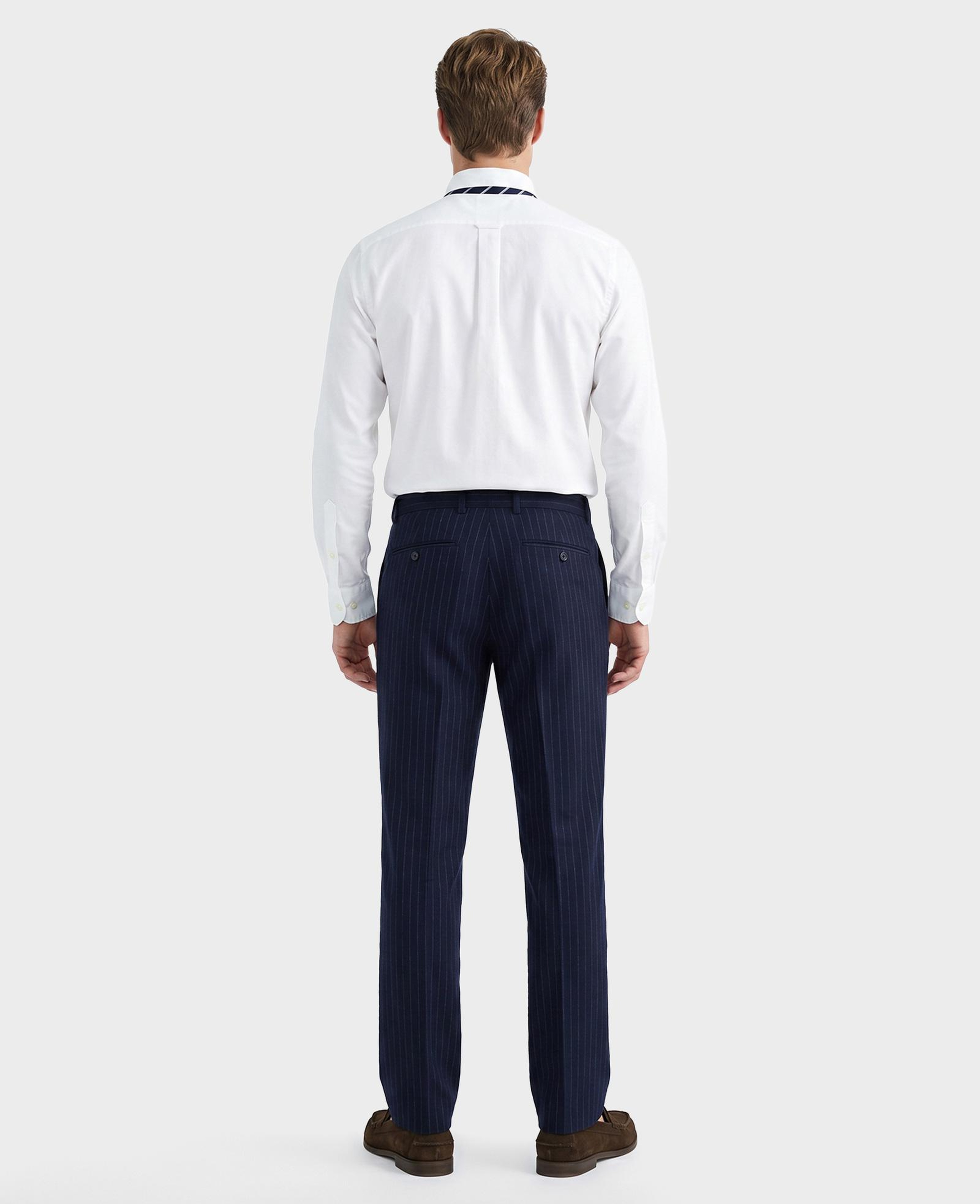GANT Erkek Lacivert Regular Fit Çizgili Pantolon