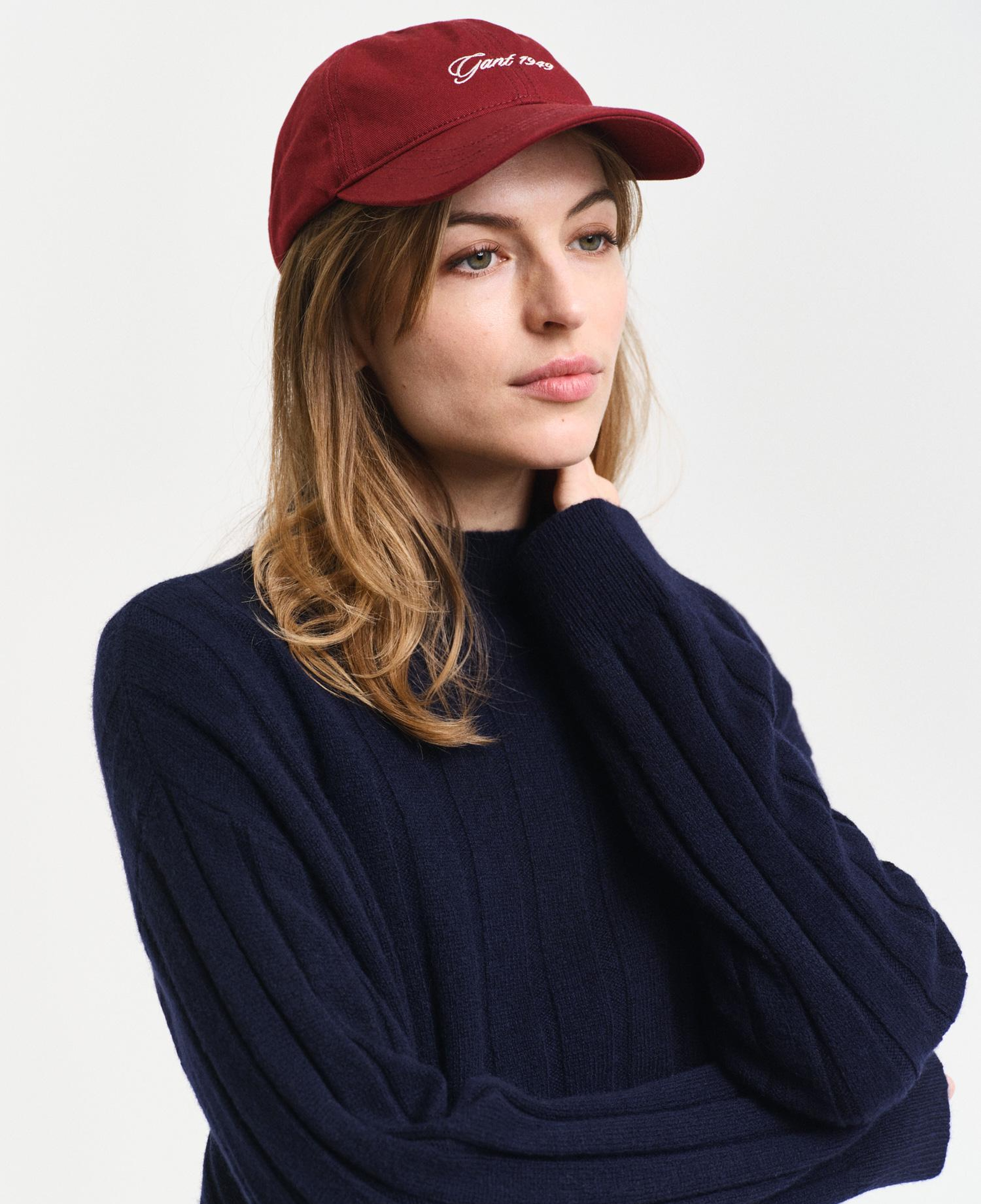 GANT Kadın Lacivert Relaxed Fit Dik Yaka Kazak
