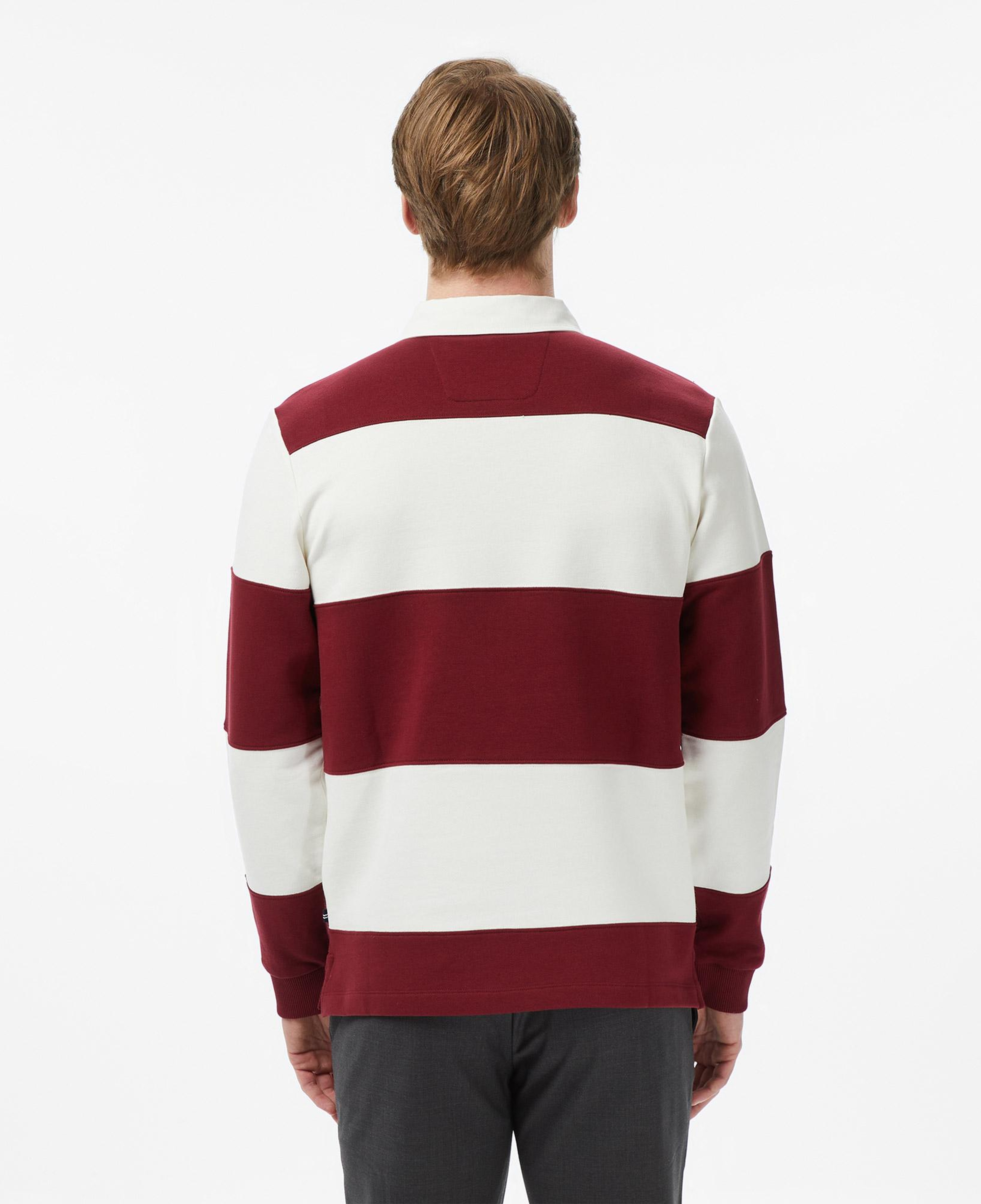 Nautica Erkek Bordo Regular Fit Çizgili Sweatshirt