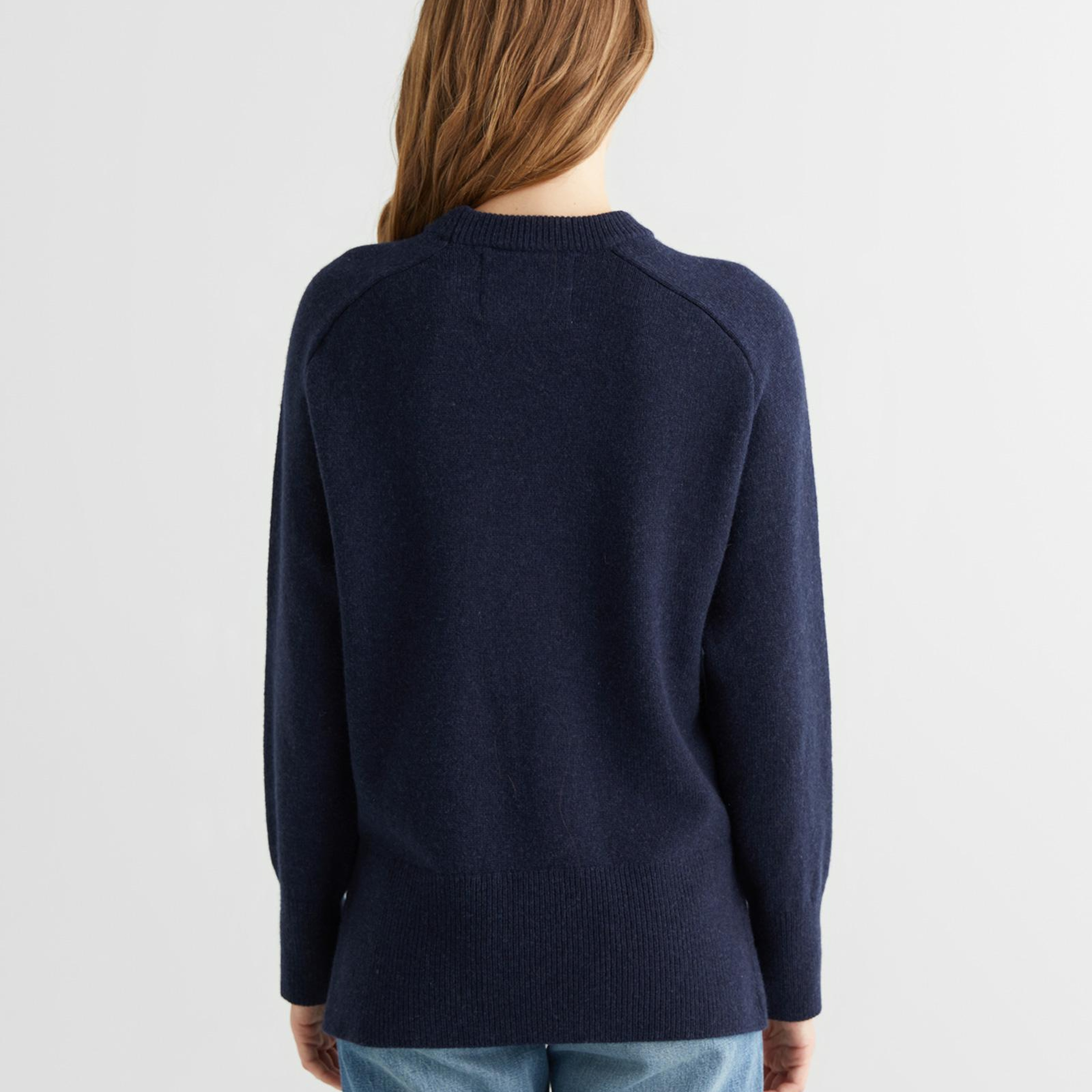 GANT Kadın Lacivert Relaxed Fit Bisiklet Yaka Kazak