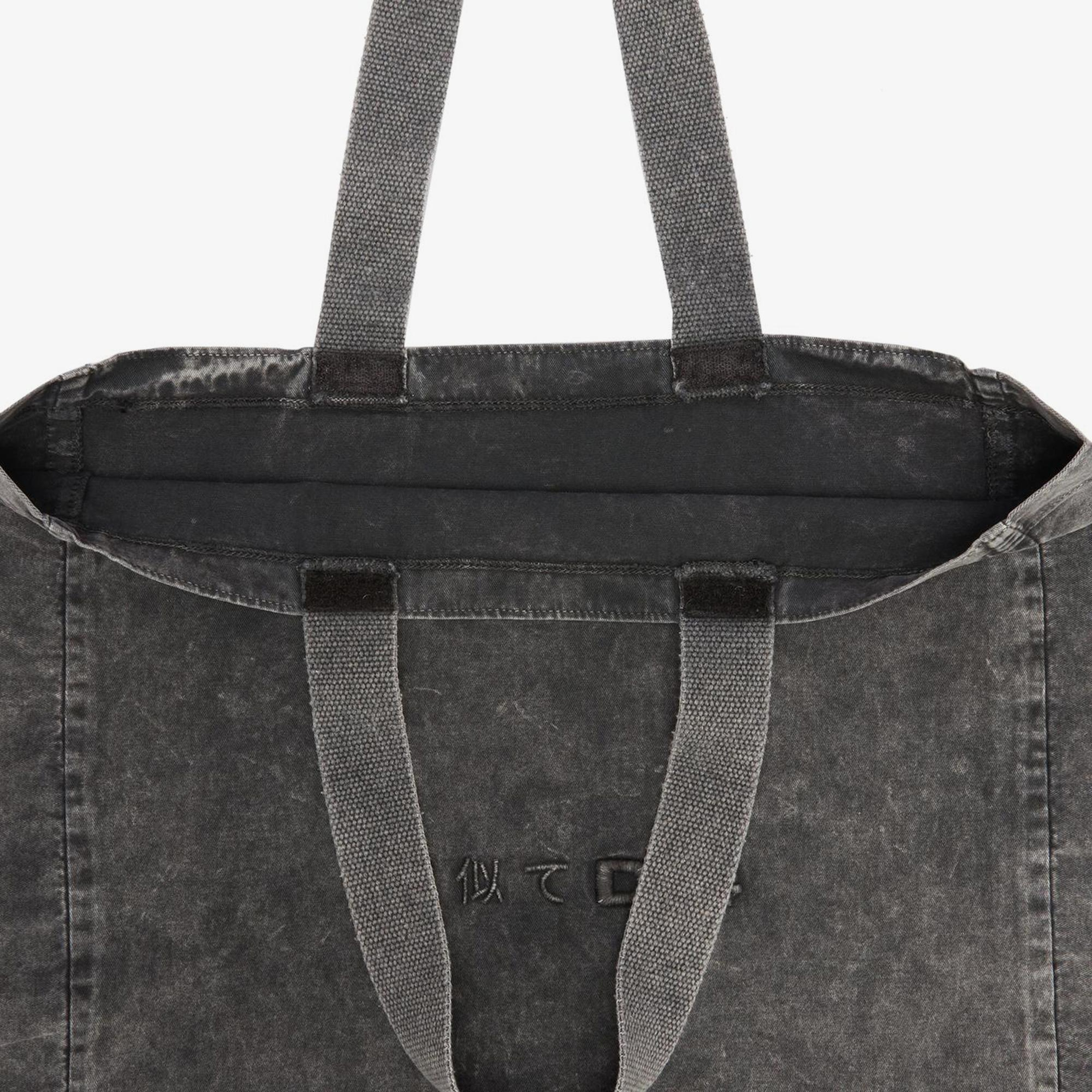 UNITED4Washed Denim Japan Tote Unisex Gri Tote Çanta