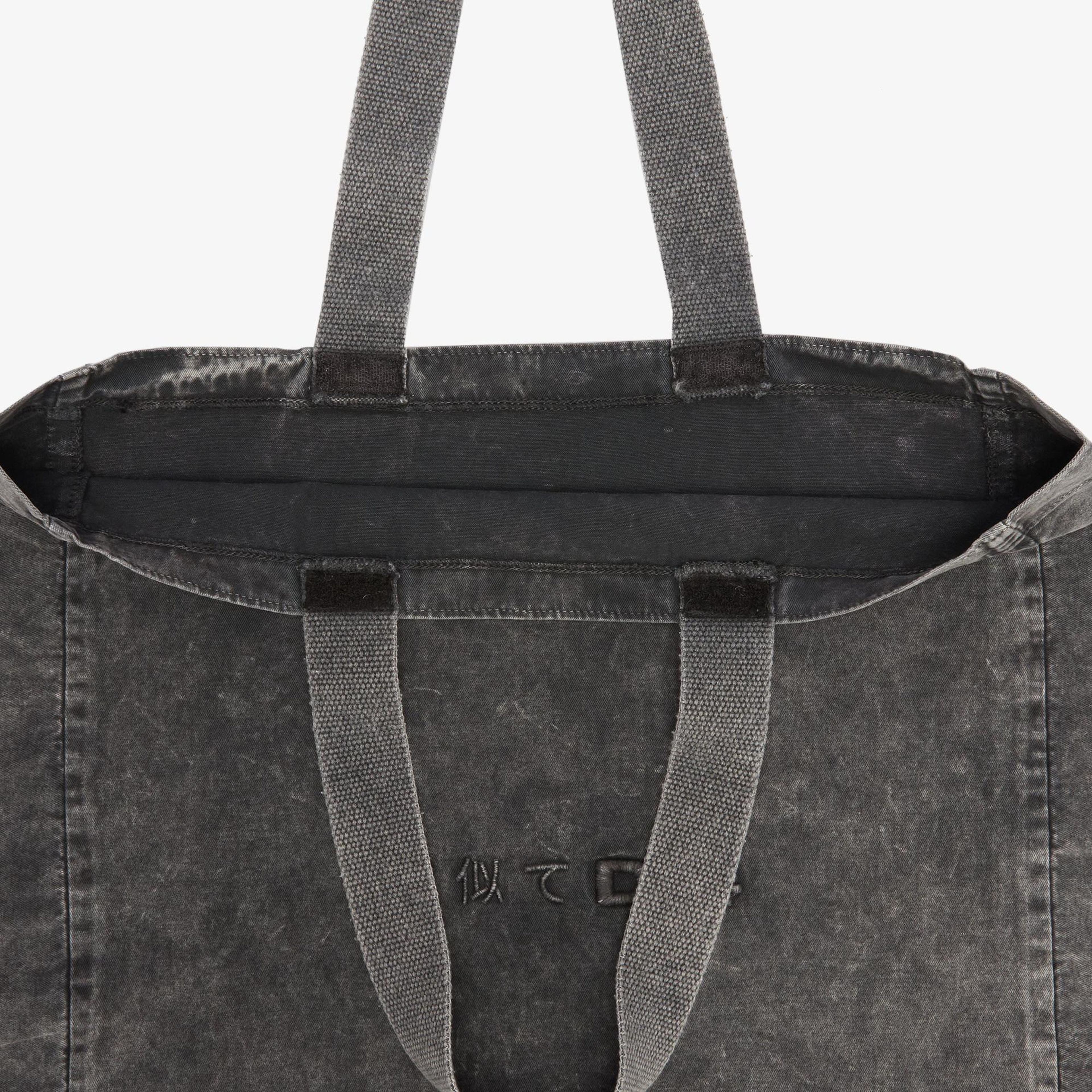 UNITED4Washed Denim Japan Tote Unisex Gri Tote Çanta