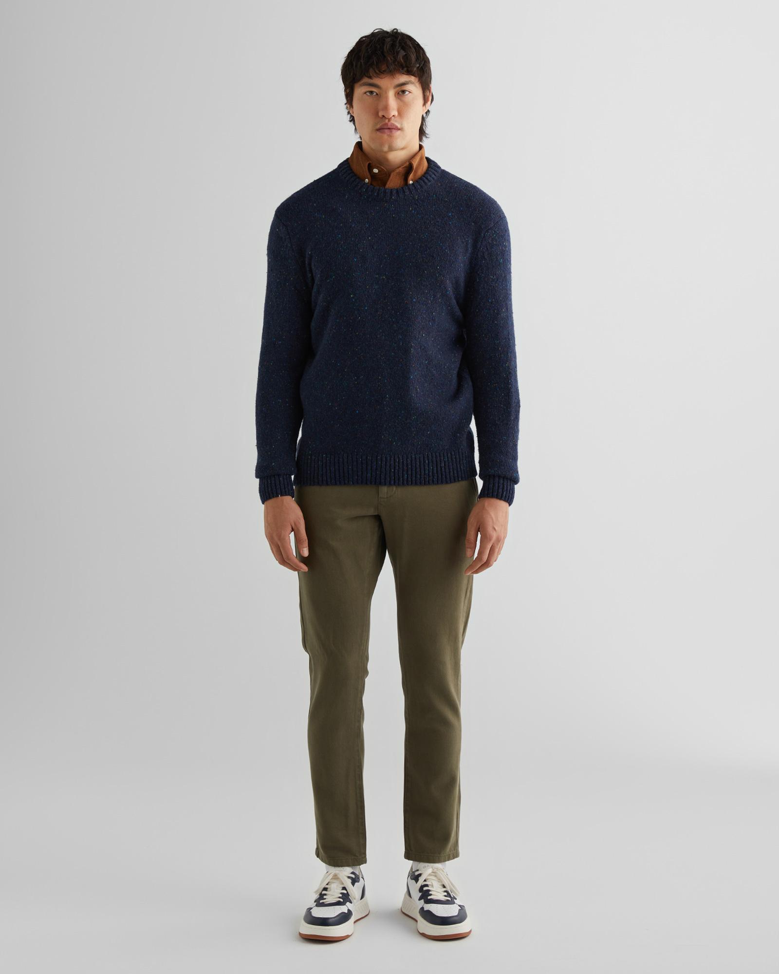 GANT Erkek Lacivert Regular Fit Bisiklet Yaka Kazak