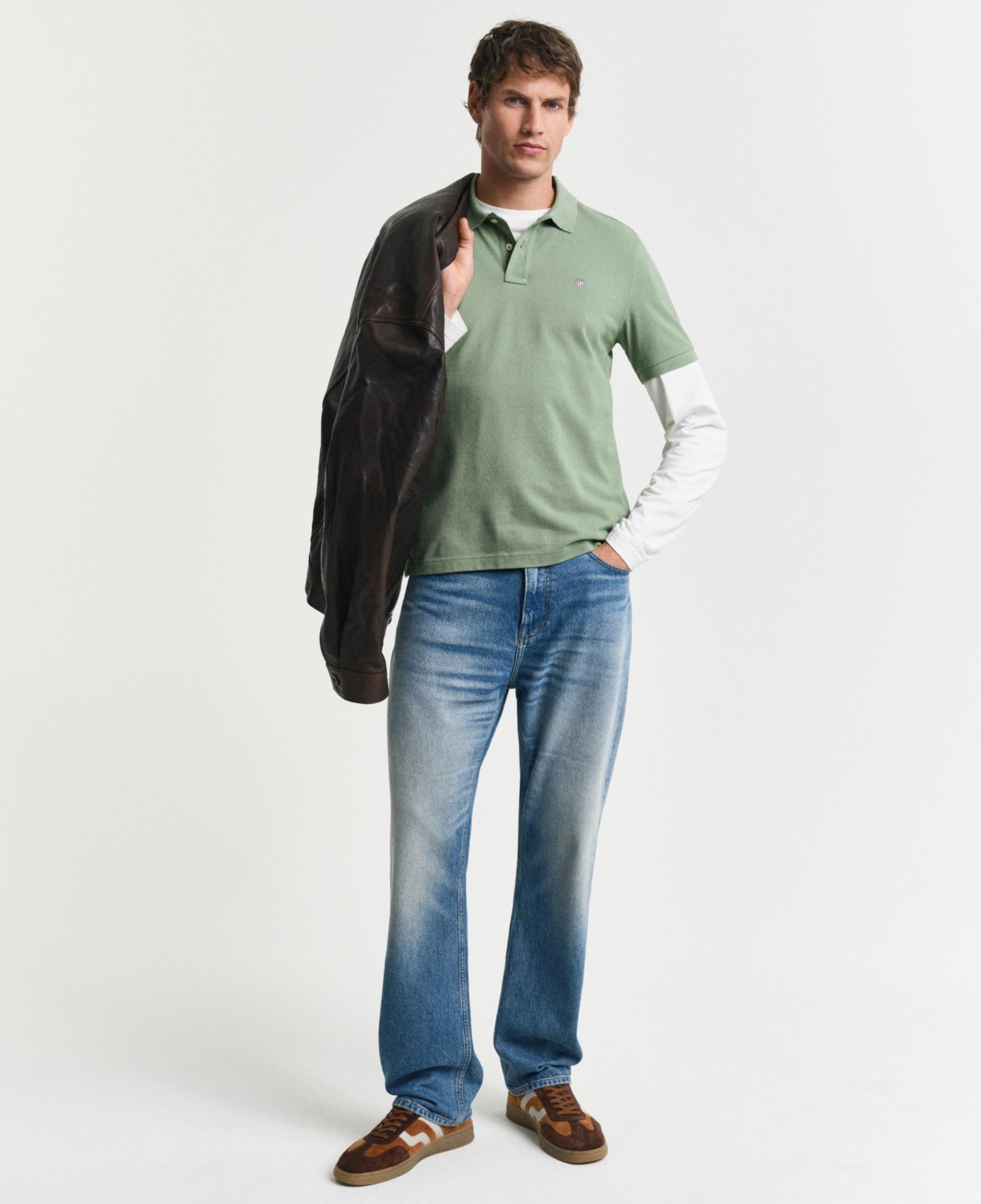 GANT Erkek Yeşil Regular Fit Polo