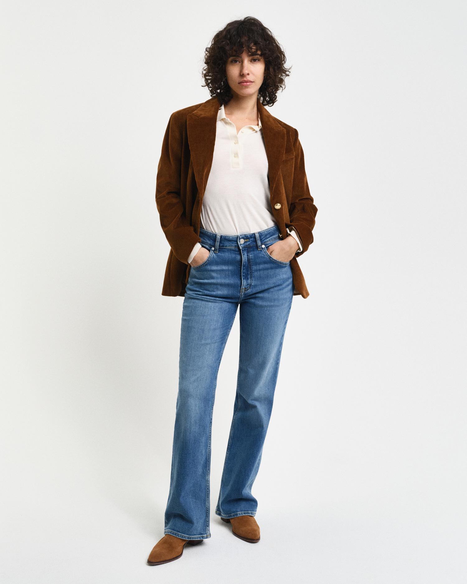 GANT Kadın Mavi Slim Fit Flare Jean Pantolon