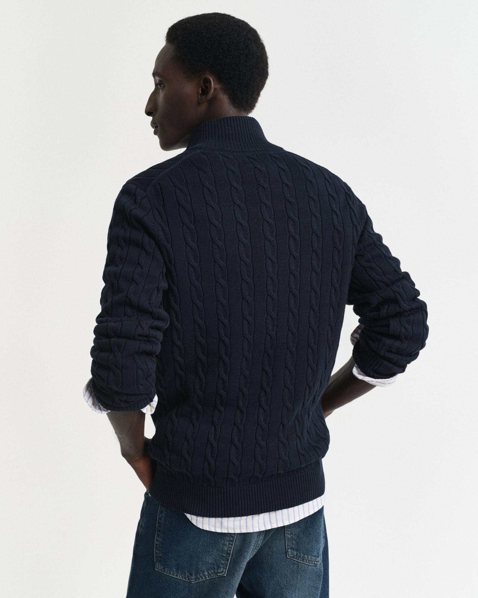 GANT Erkek Lacivert Regular Fit Örgü Kazak