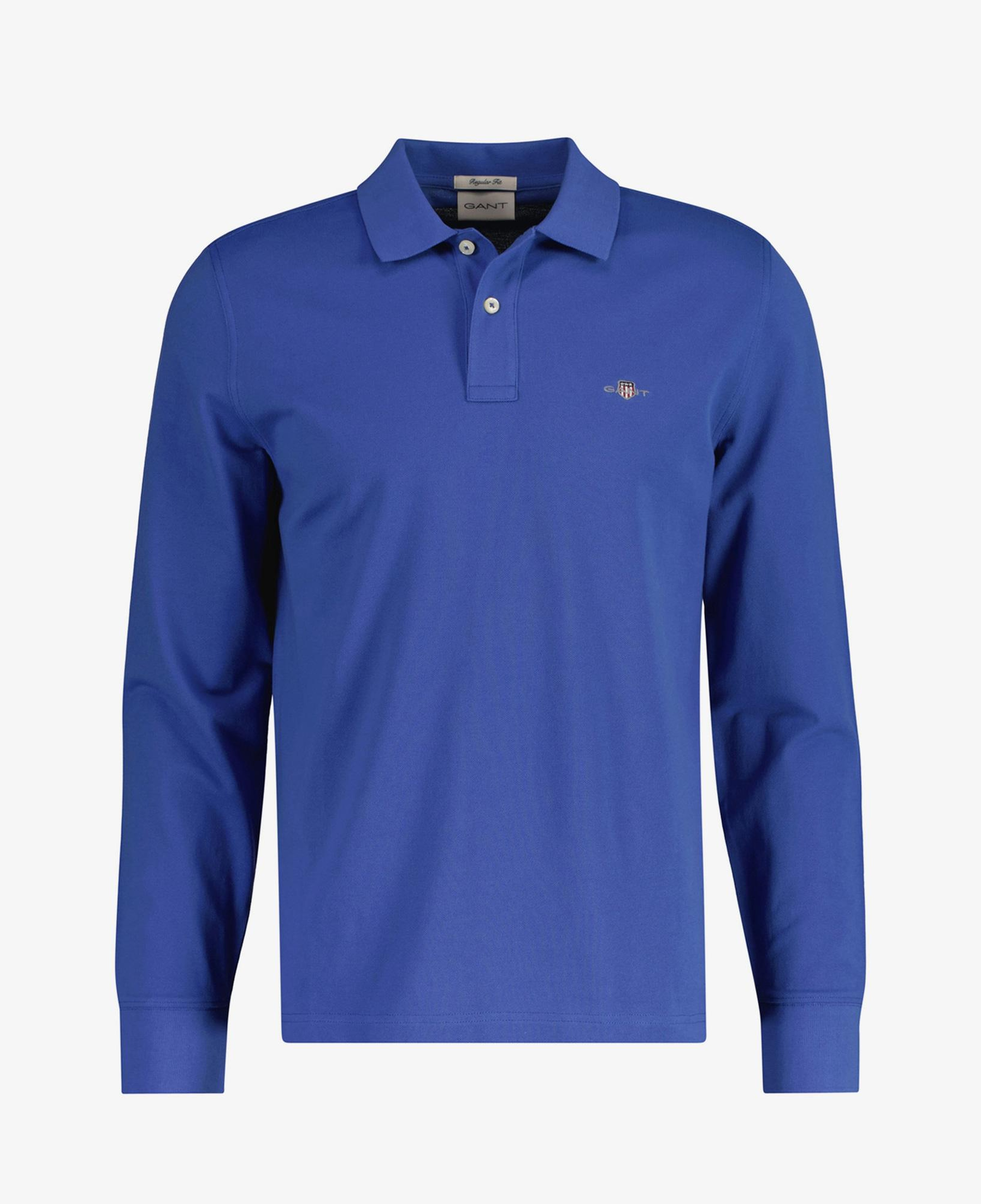 GANT Erkek Mavi Regular Fit Uzun Kollu Polo