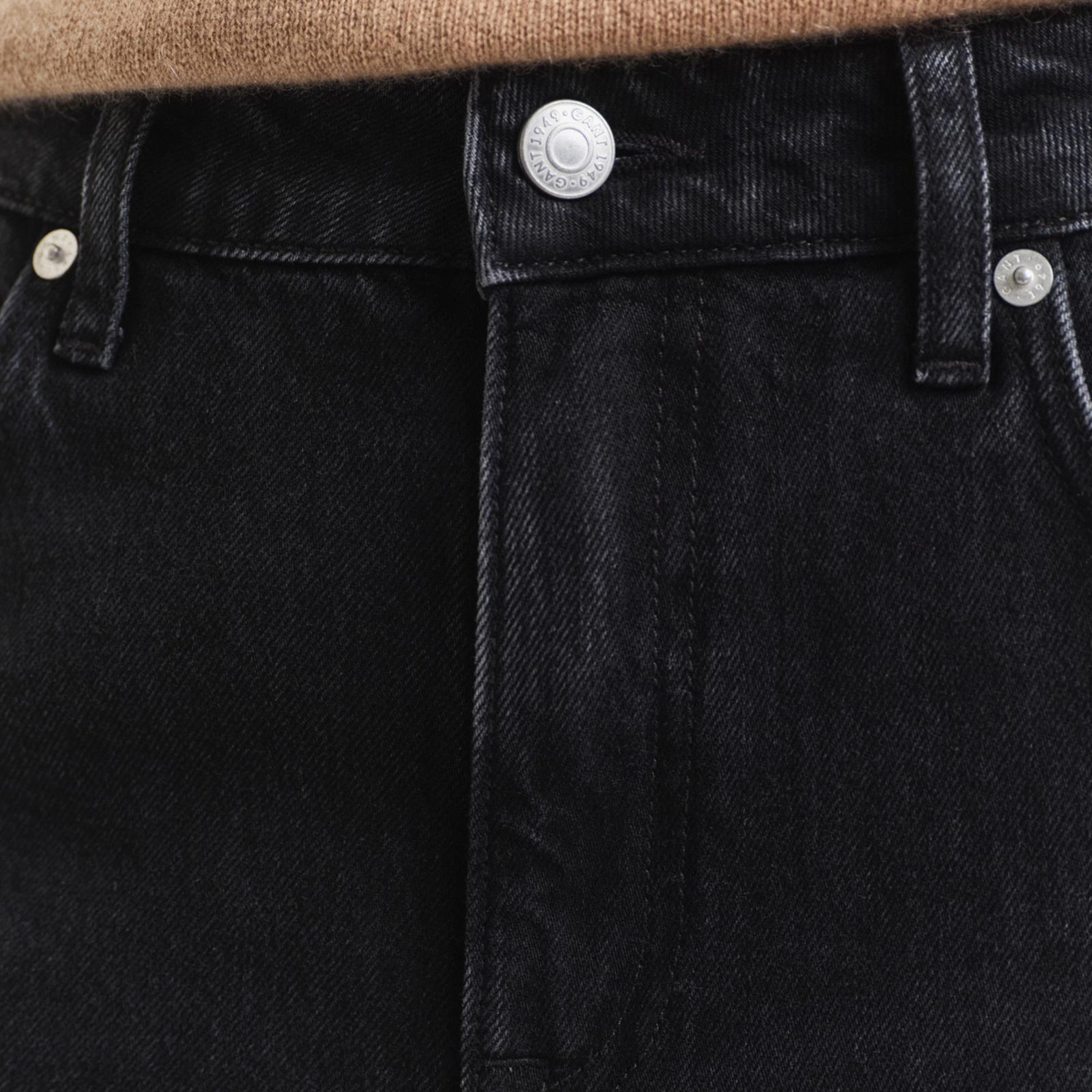 GANT Kadın Siyah Relaxed Fit Jean Pantolon