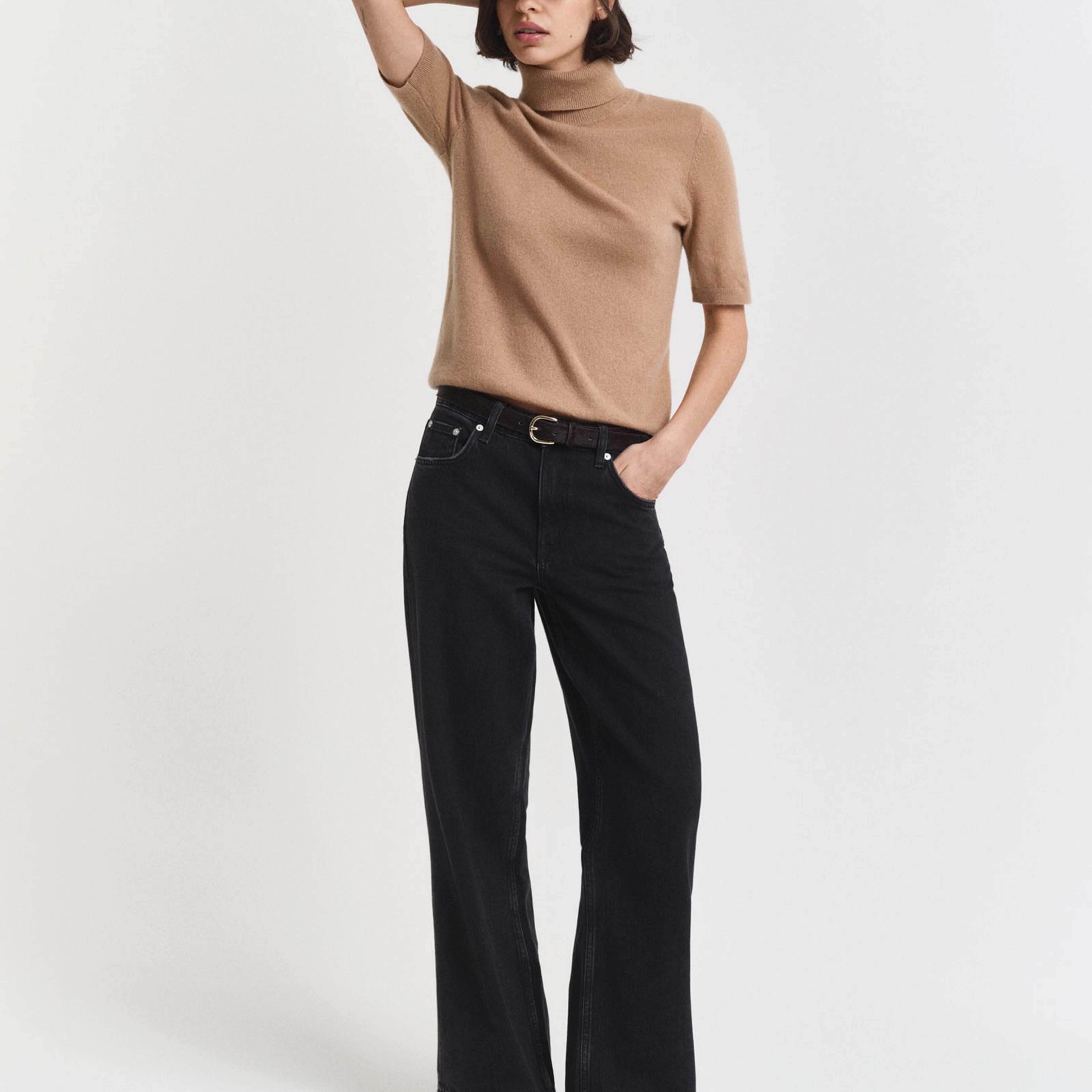 GANT Kadın Siyah Relaxed Fit Jean Pantolon