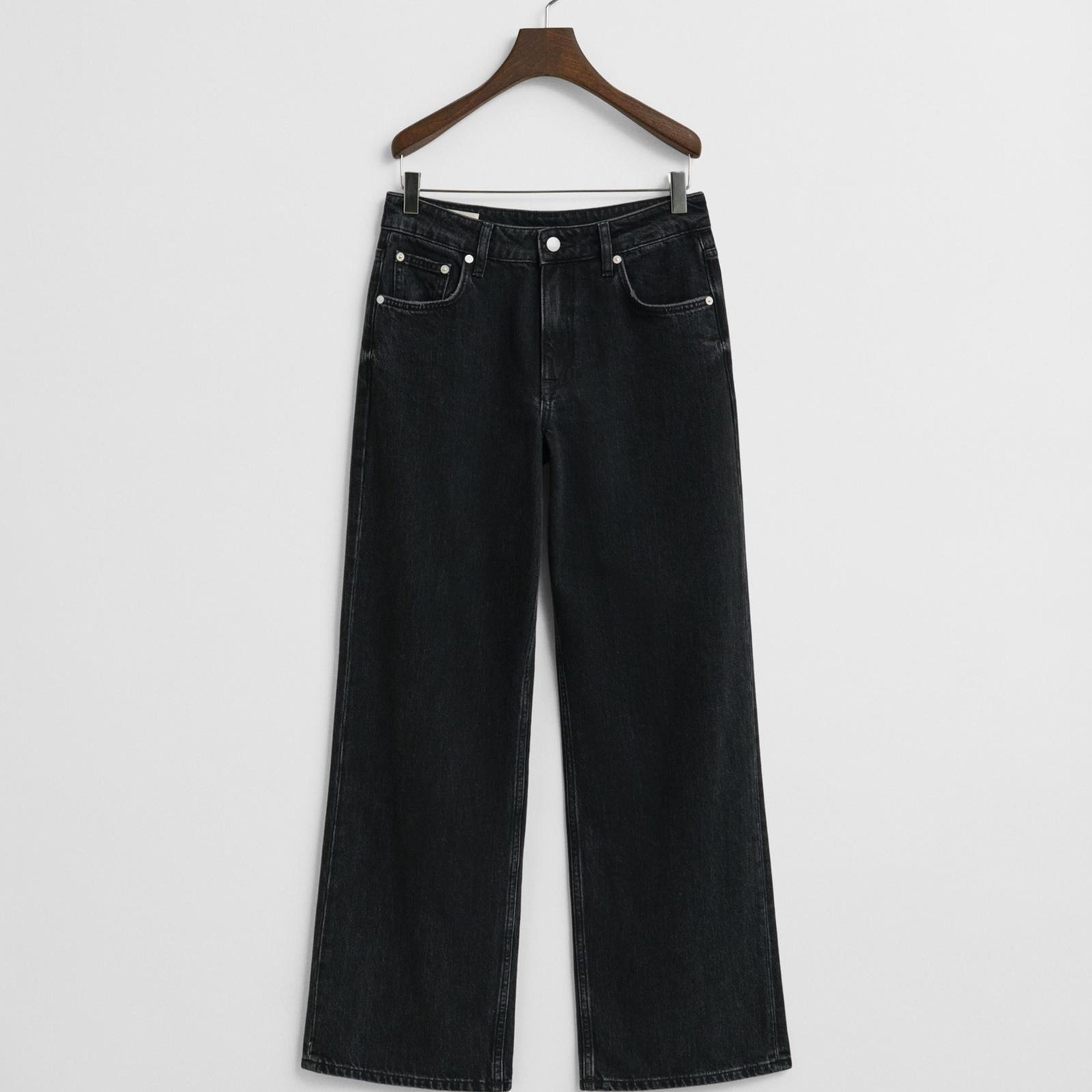 GANT Kadın Siyah Relaxed Fit Jean Pantolon