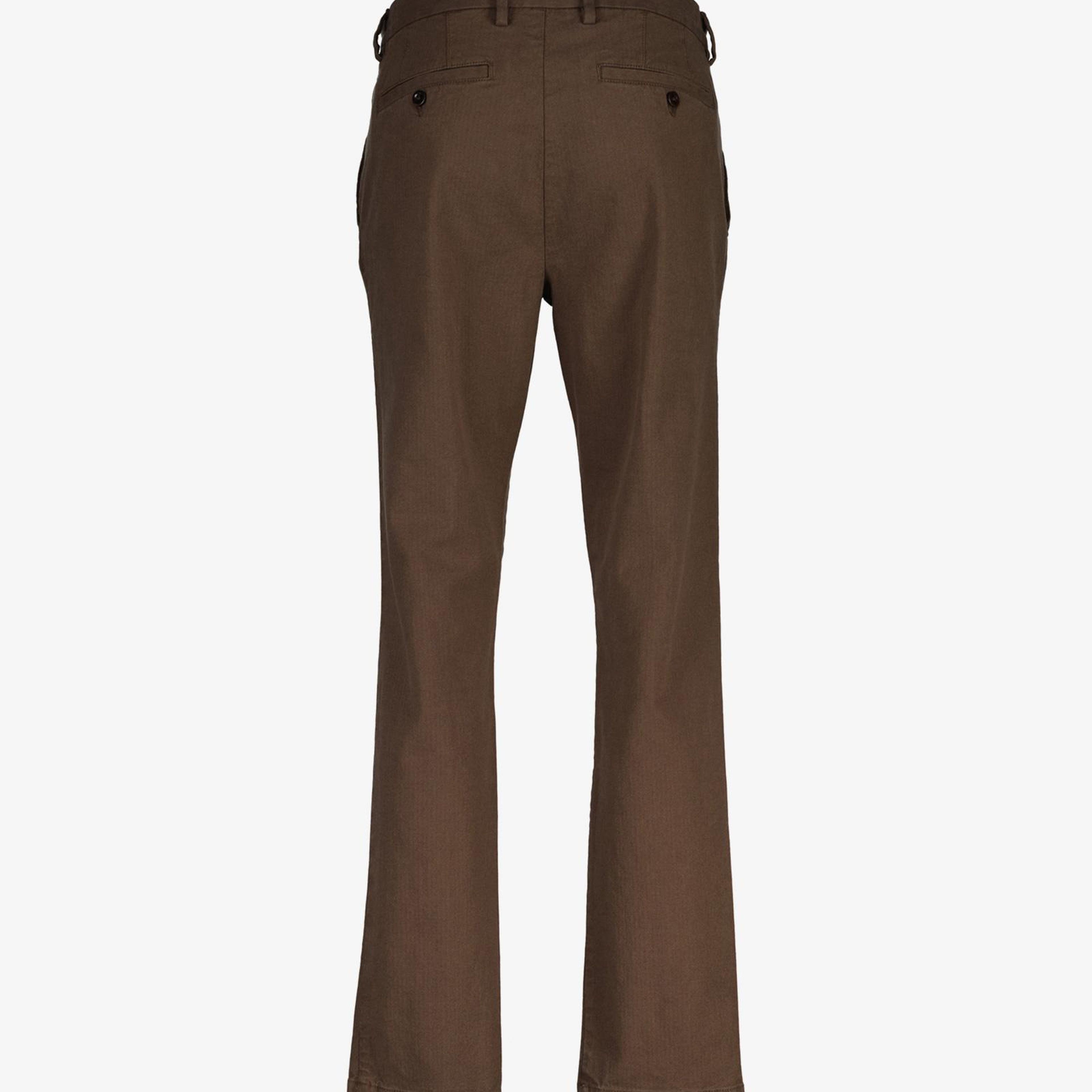 GANT Erkek Kahverengi Slim Fit Casual Herringbone Pantolon