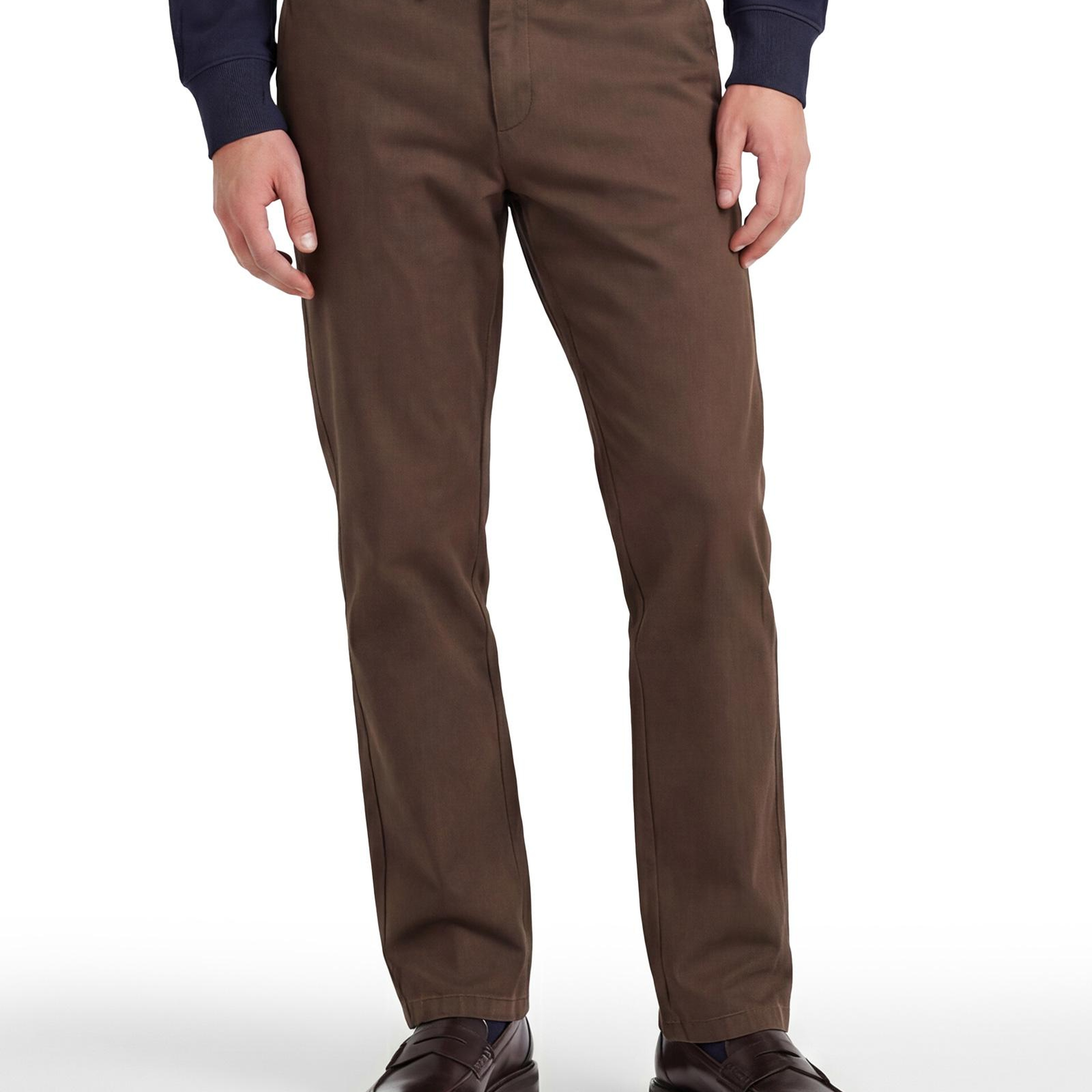 GANT Erkek Kahverengi Slim Fit Casual Herringbone Pantolon