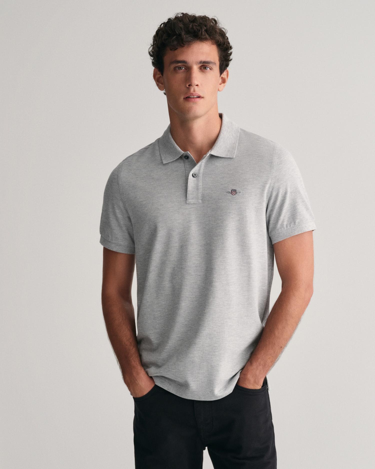 GANT Erkek Gri Regular Fit Polo