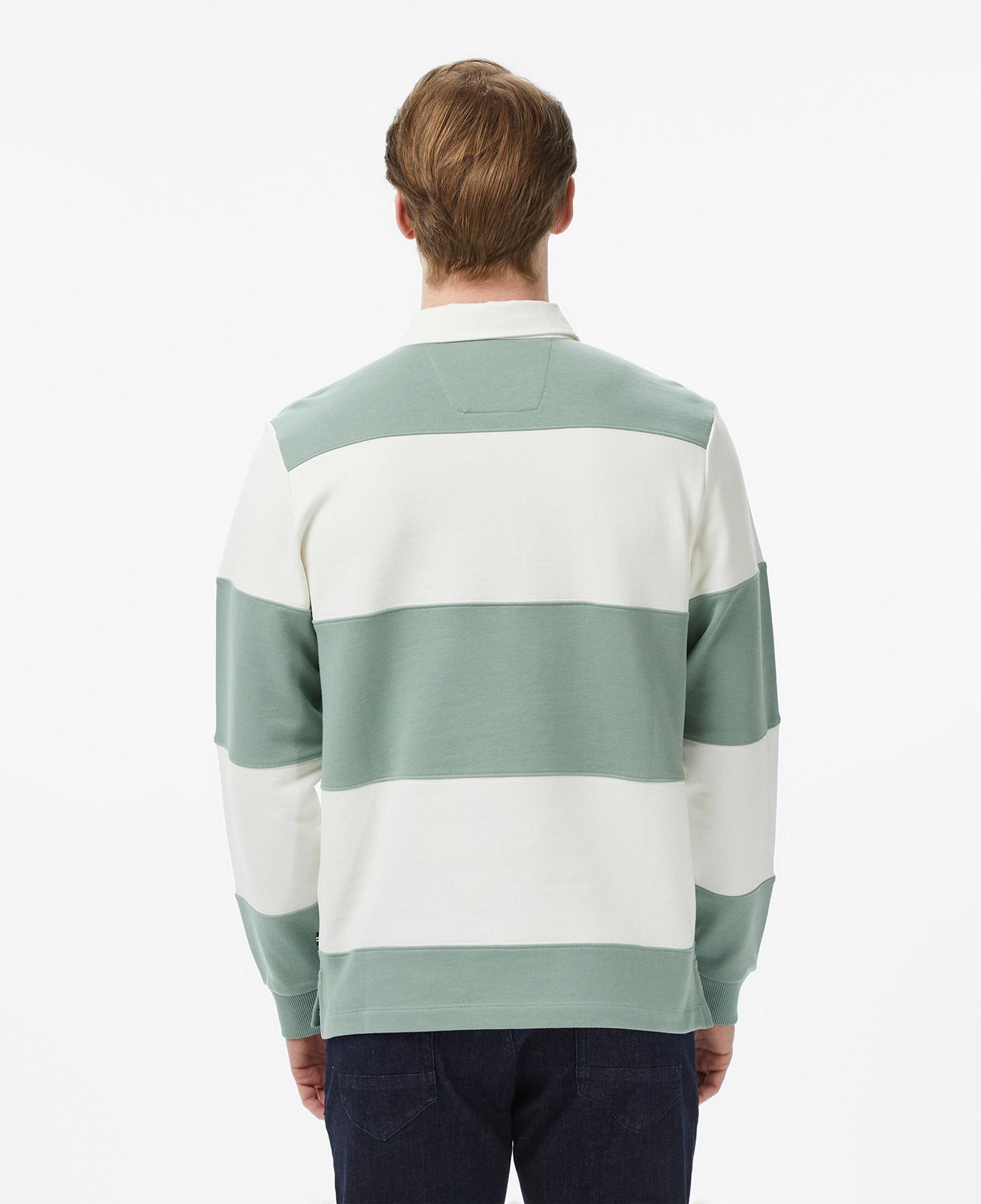 Nautica Erkek Yeşil Regular Fit Çizgili Sweatshirt