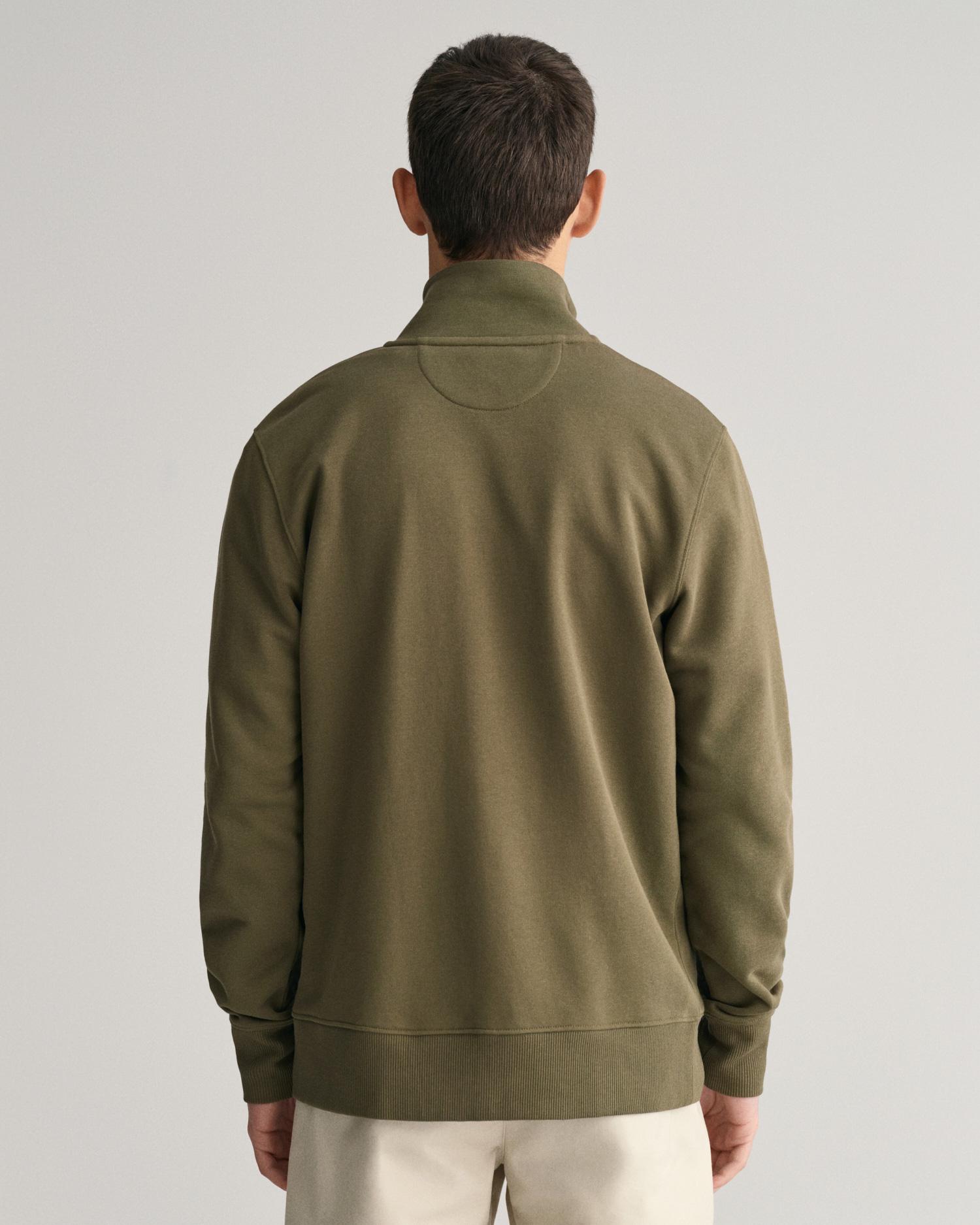 GANT Erkek Yeşil Regular Fit Fermuarlı Sweatshirt