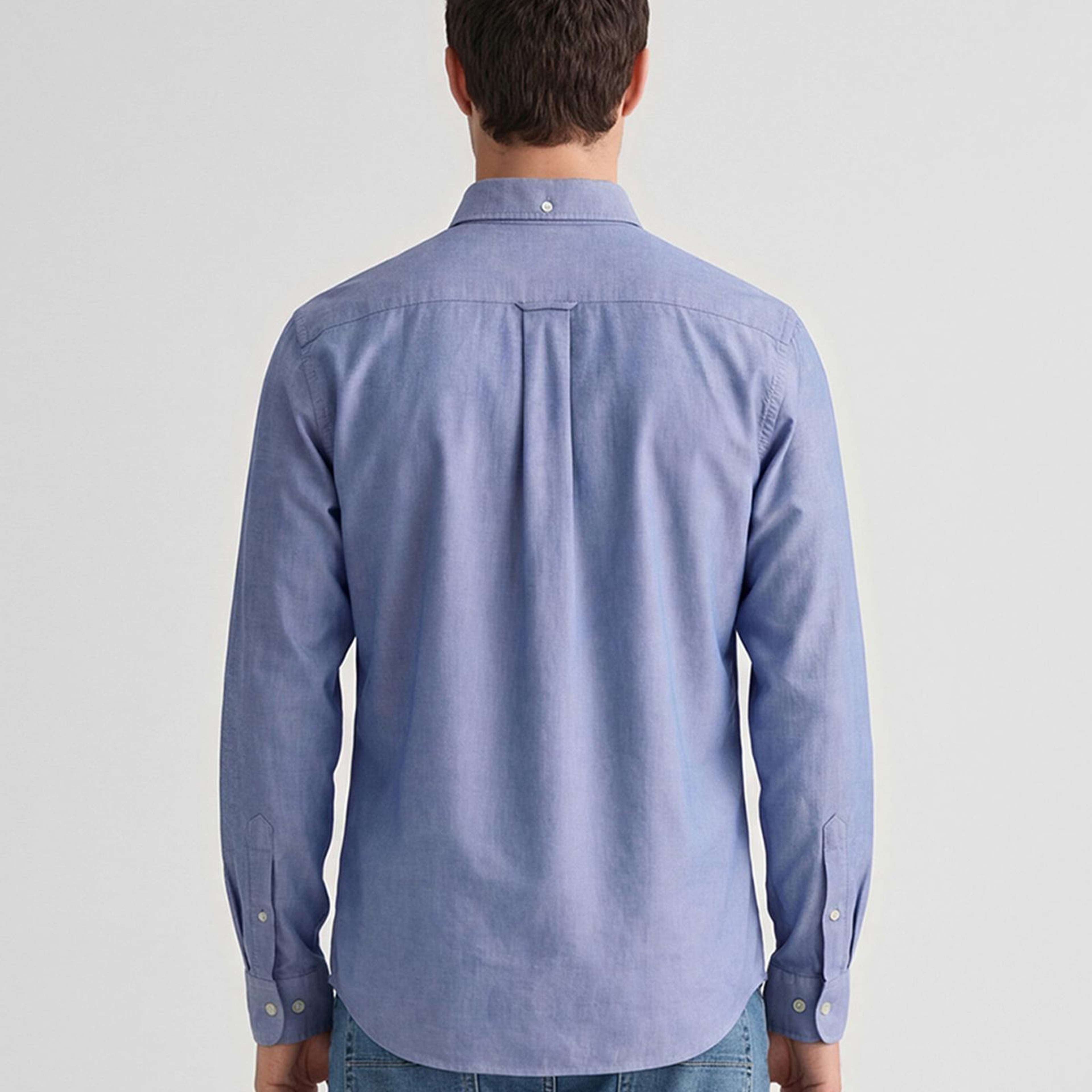 GANT Erkek Mavi Regular Fit Logolu Gömlek