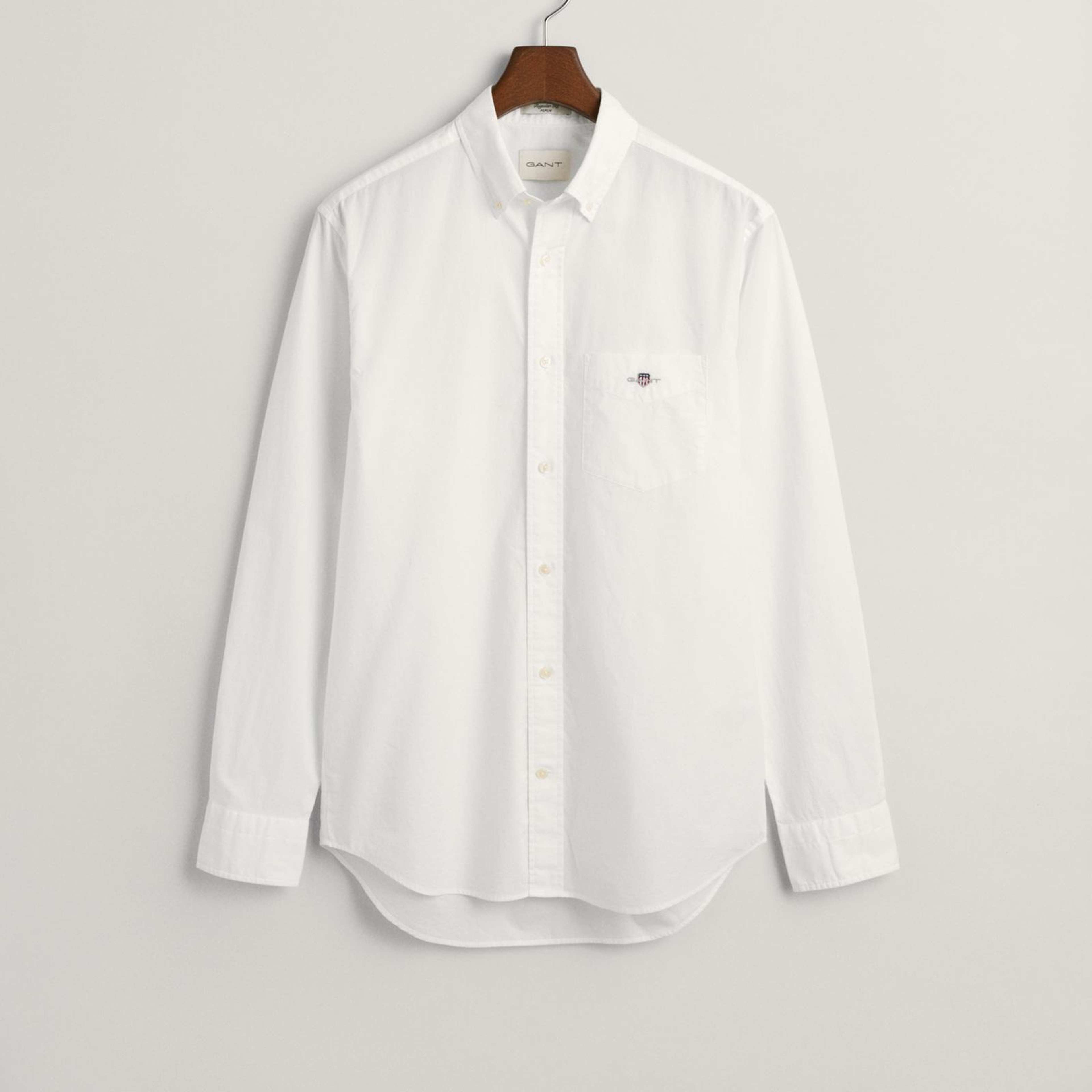GANT Erkek Beyaz Regular Fit Logolu Gömlek