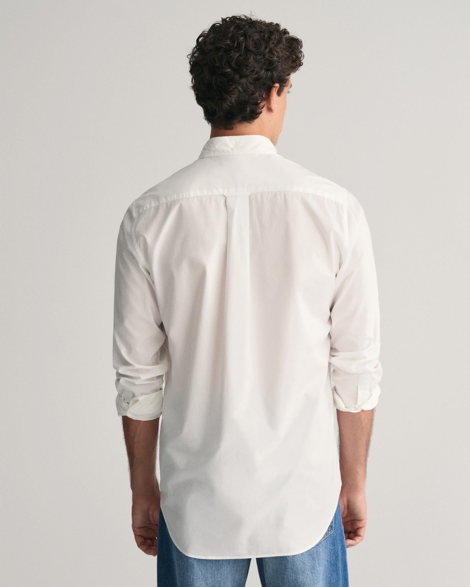 GANT Erkek Beyaz Regular Fit Logolu Gömlek