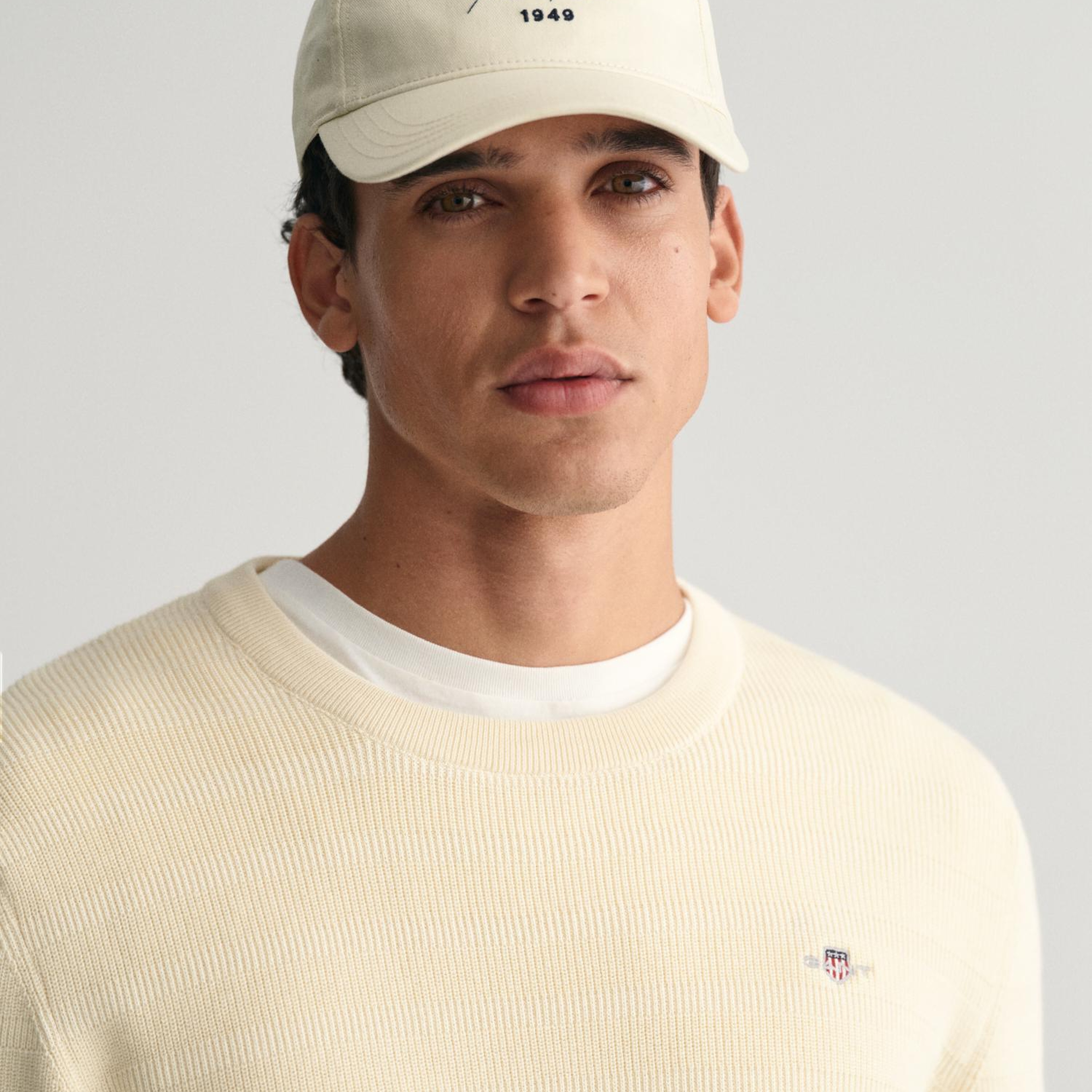 GANT Erkek Krem Regular Fit Bisiklet Yaka Kazak