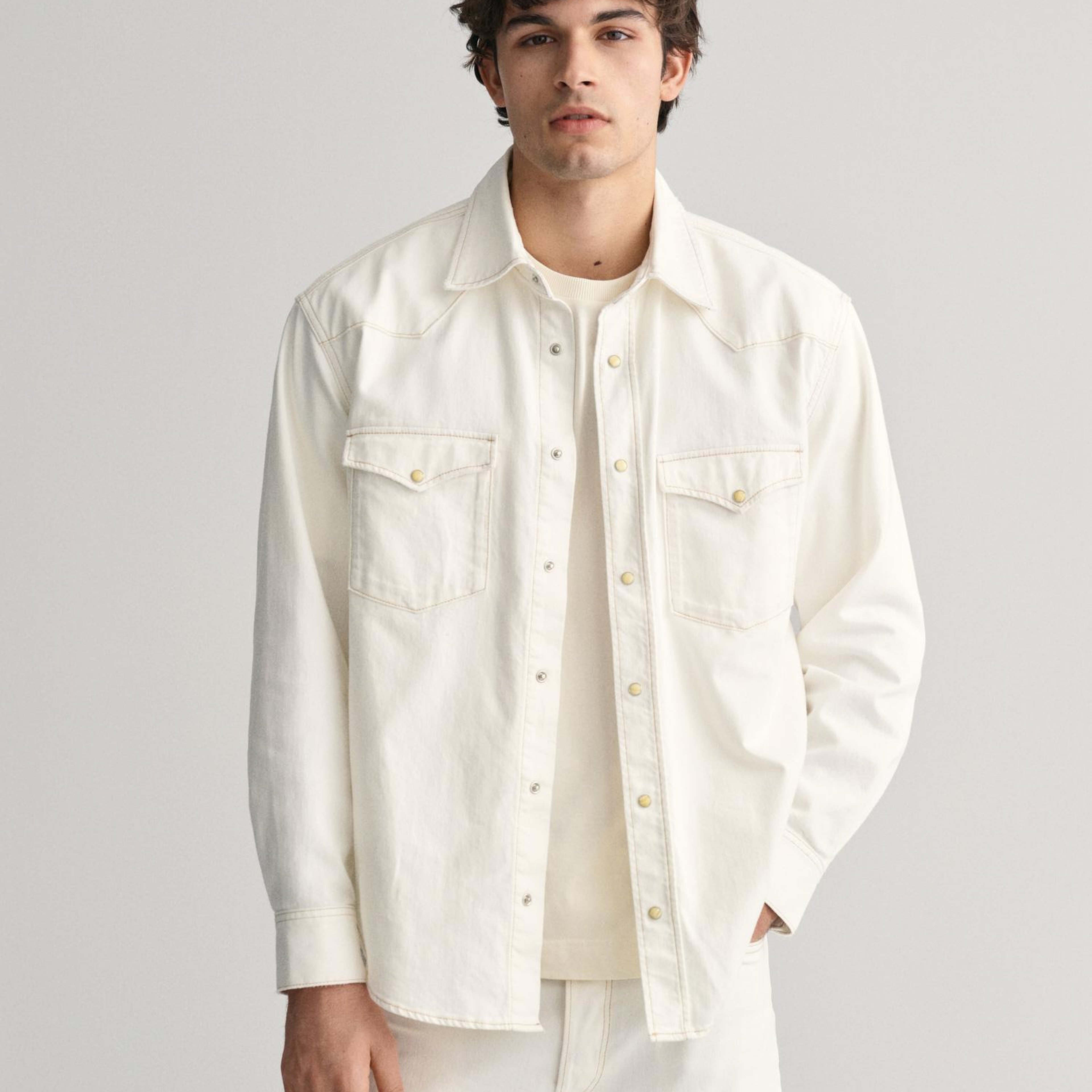 GANT Erkek Bej Relaxed Fit Klasik Yaka Gömlek