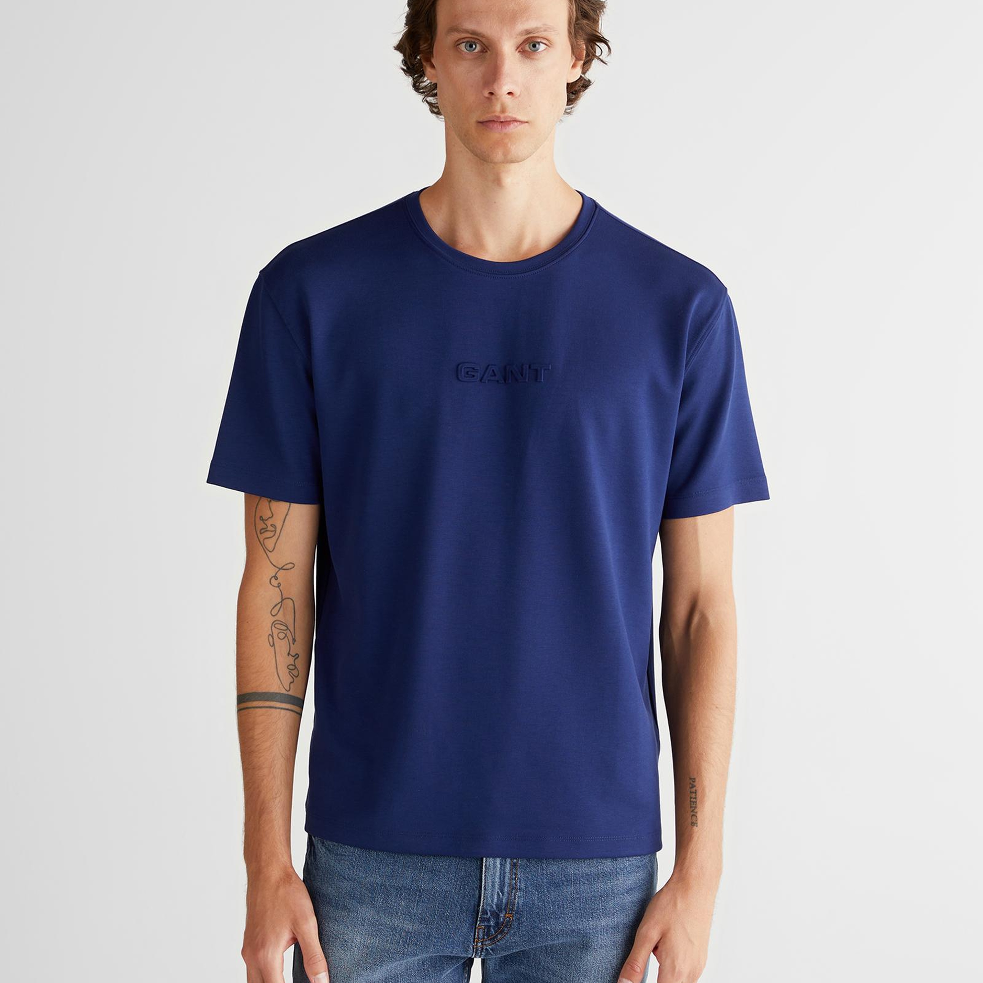 GANT Erkek Mavi Relaxed Fit T-Shirt