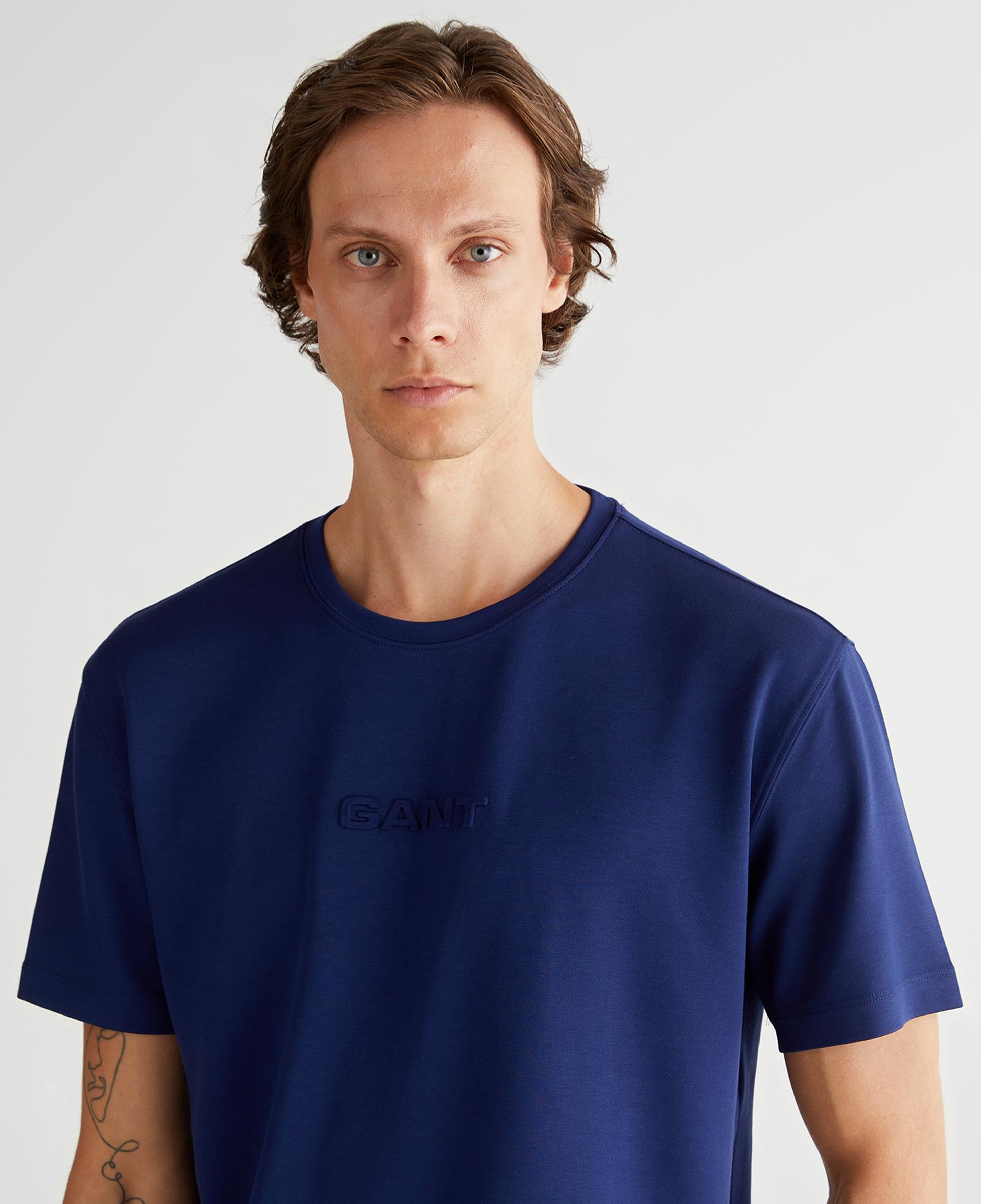 GANT Erkek Mavi Relaxed Fit T-Shirt