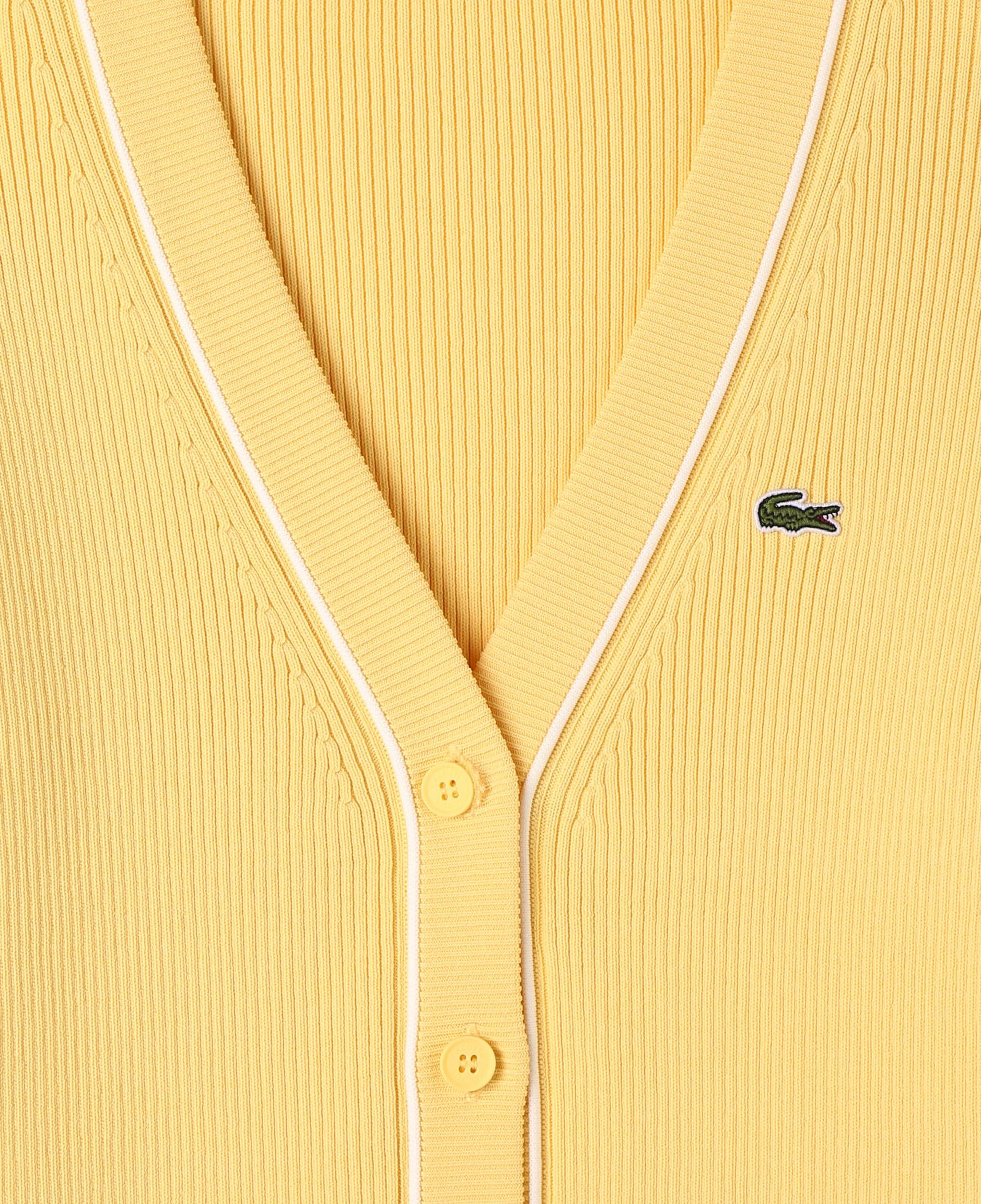 Kadın Slim Fit V Yaka Sarı Hırka
