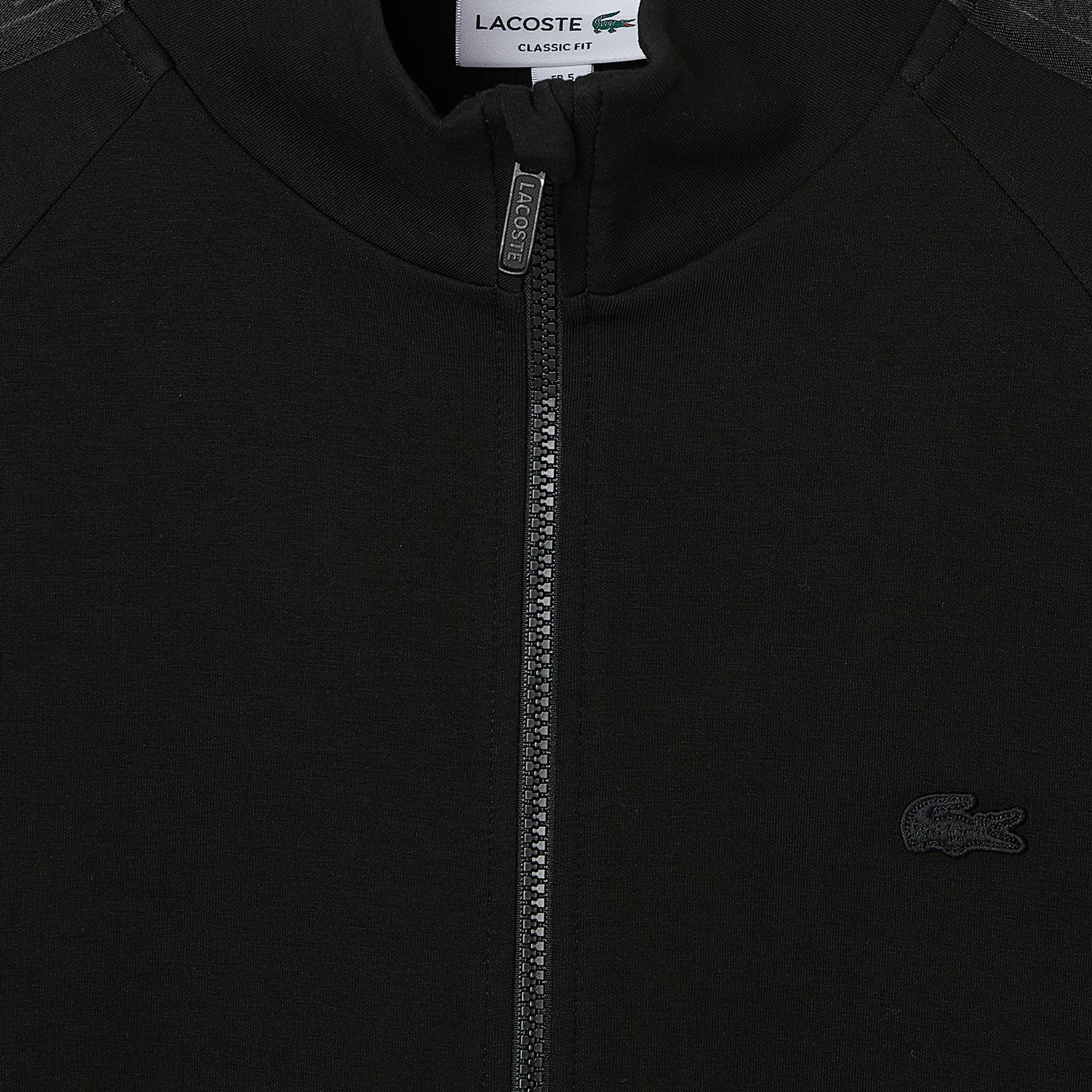 Erkek Classic Fit Dik Yaka Siyah Sweatshirt