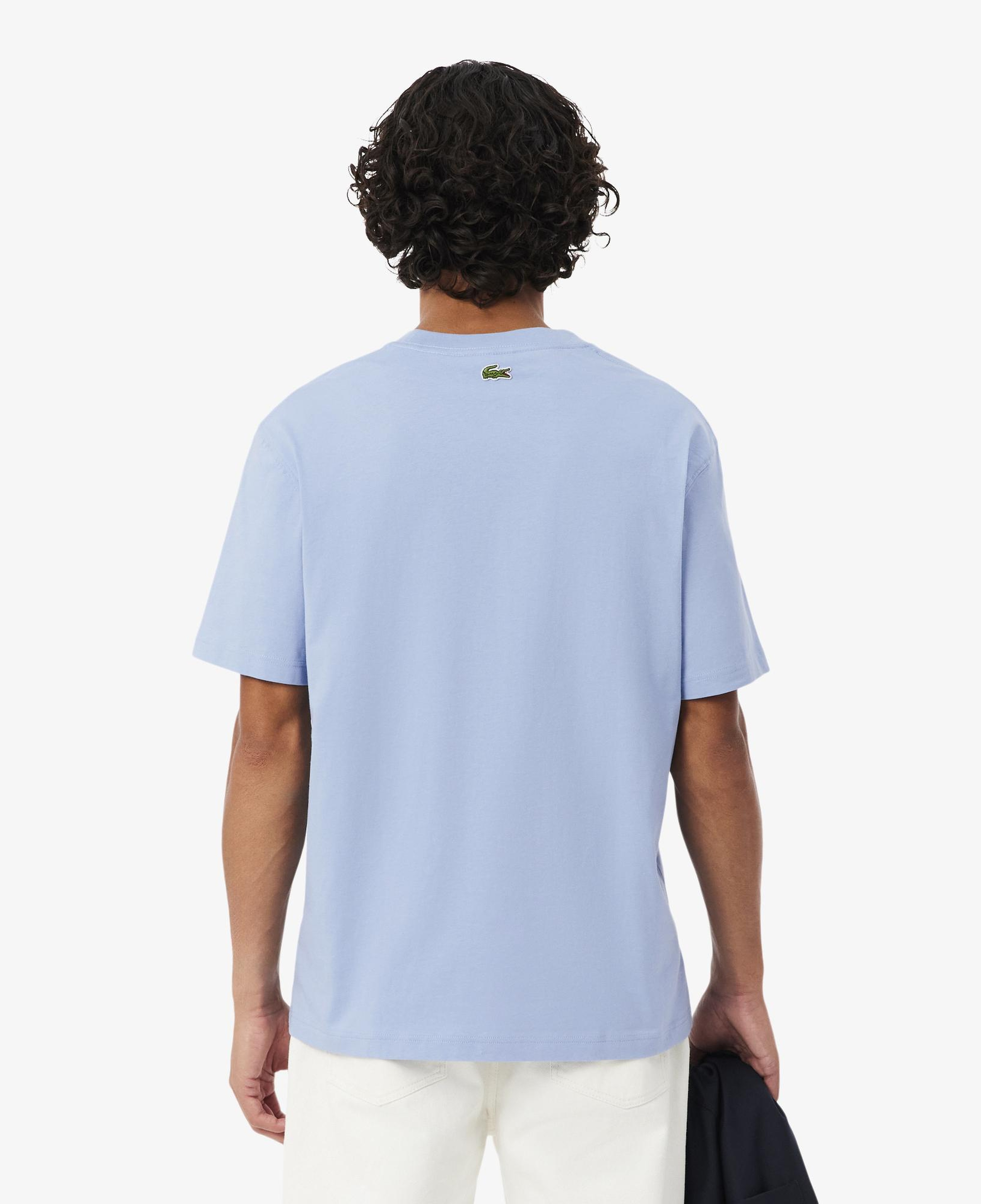 Erkek Classic Fit Bisiklet Yaka Baskılı Mavi T-Shirt