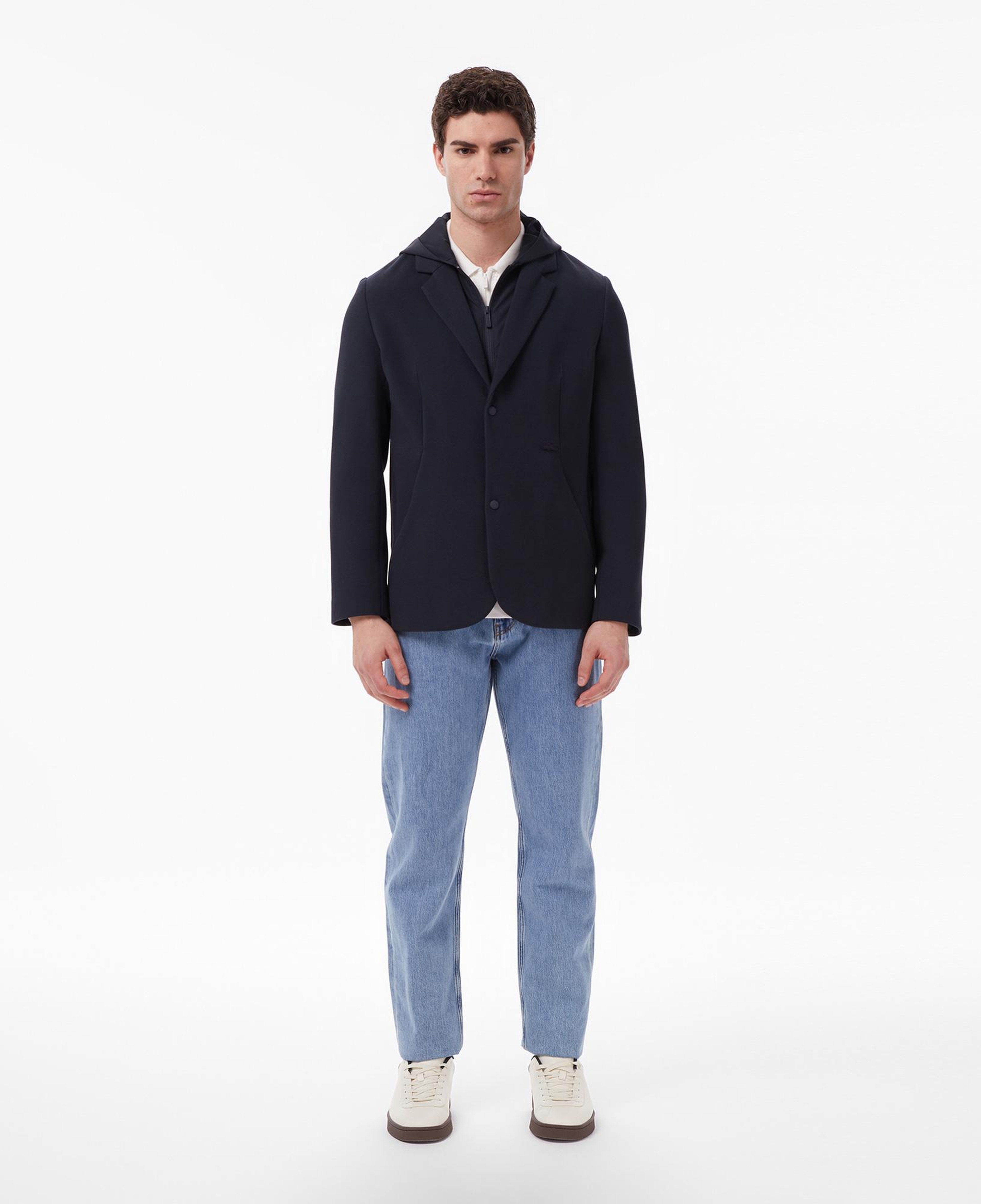 Erkek Kapüşonlu Koyu Gri Blazer