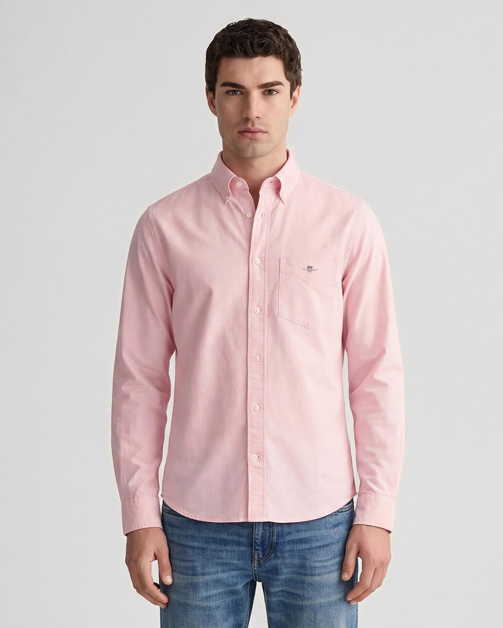 GANT Erkek Pembe Regular Fit Logolu Gömlek