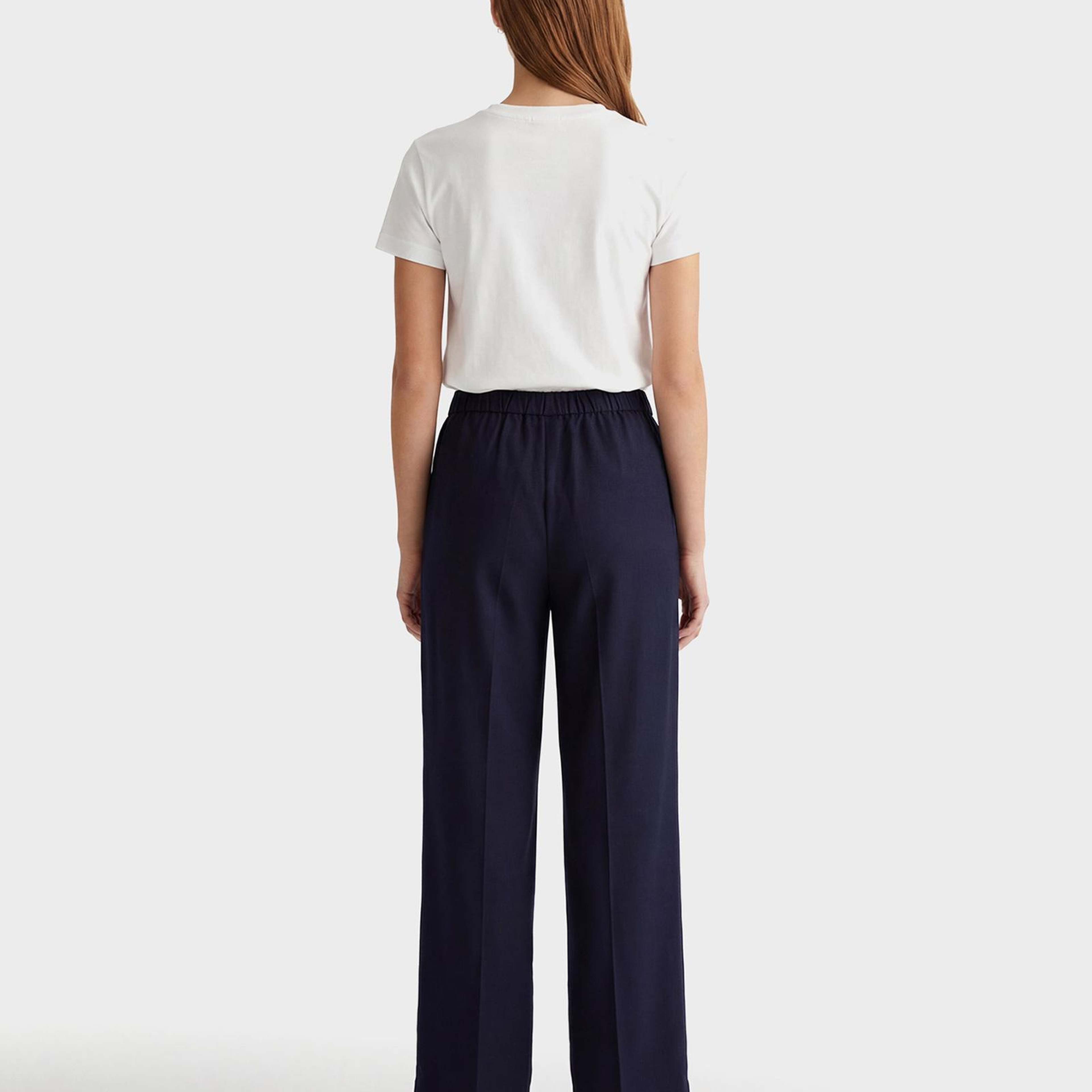 GANT Kadın Lacivert Relaxed Fit Pantolon