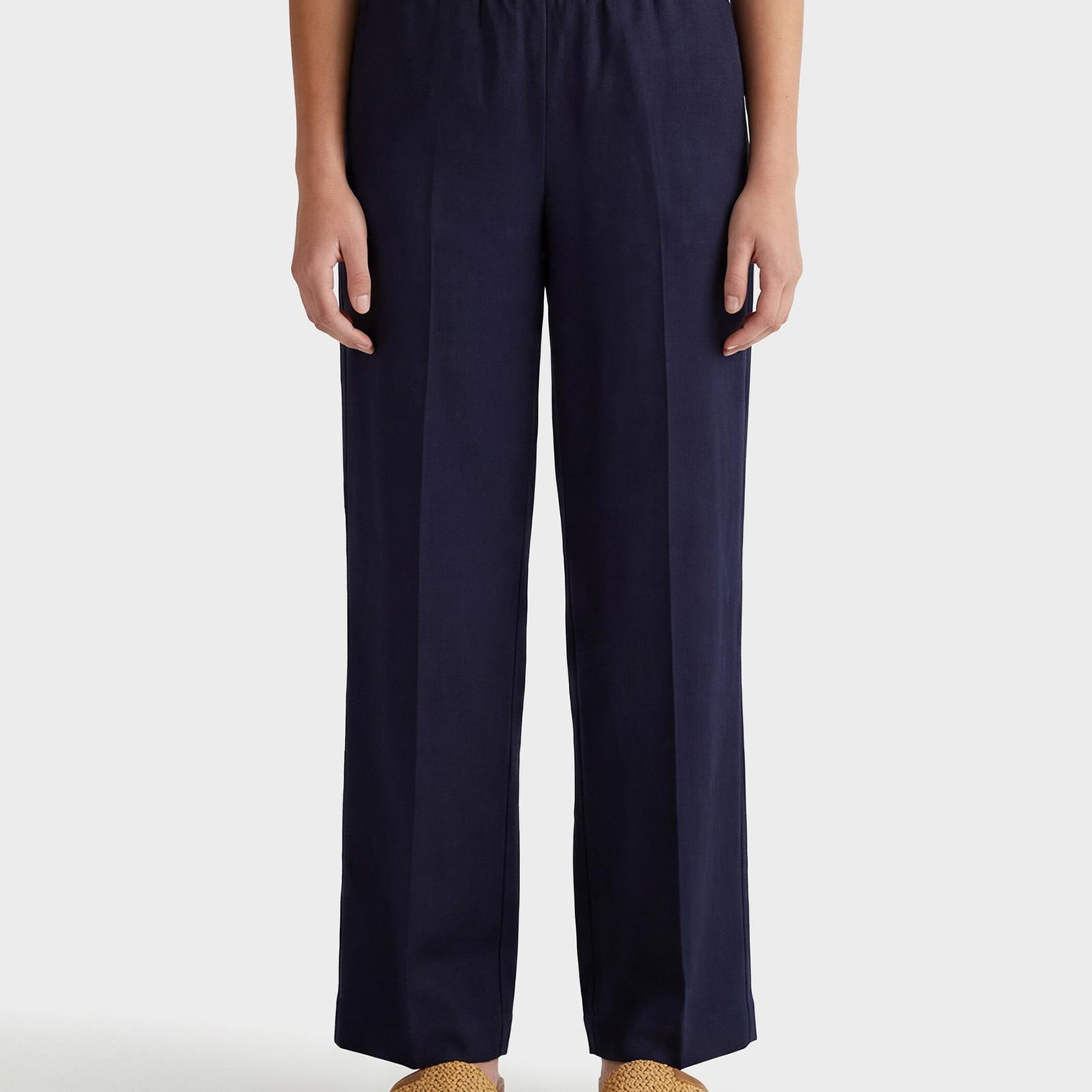 GANT Kadın Lacivert Relaxed Fit Pantolon