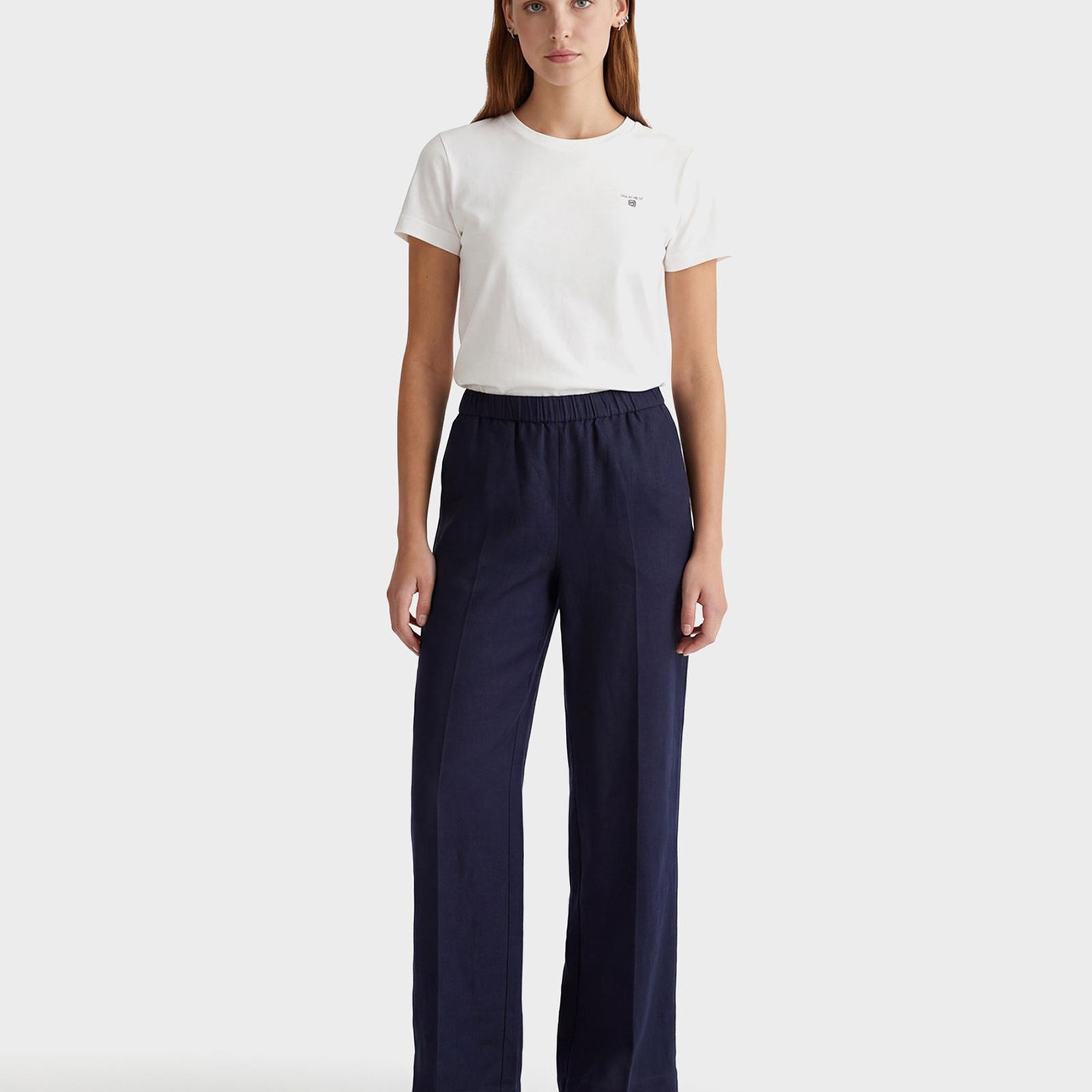 GANT Kadın Lacivert Relaxed Fit Pantolon