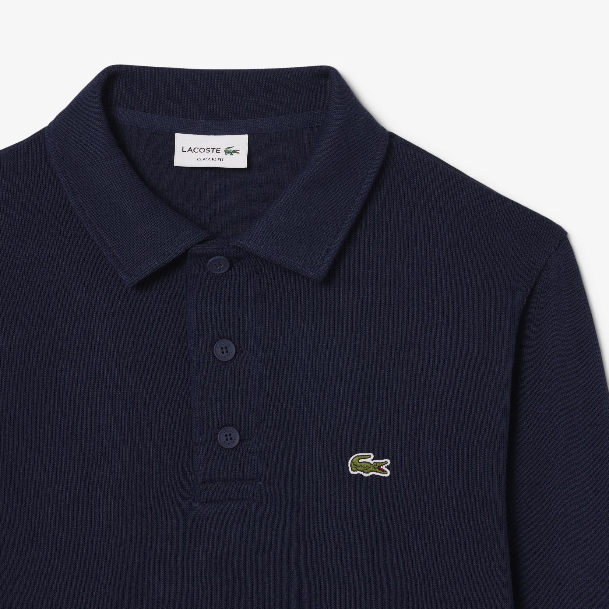 Erkek Classic Fit Polo Yaka Lacivert Sweatshirt