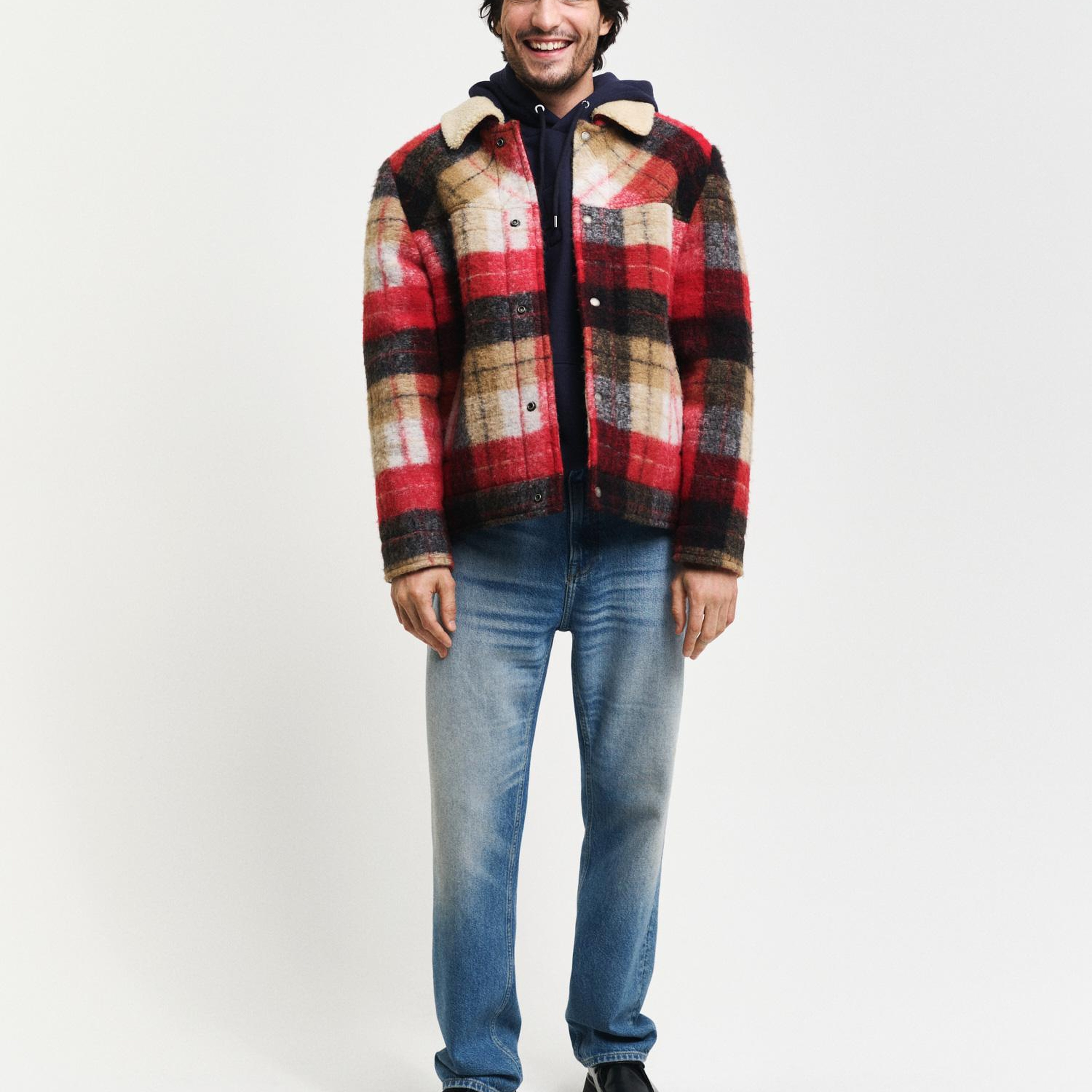 GANT Erkek Lacivert Regular Fit Kapüşonlu Logolu Sweatshirt