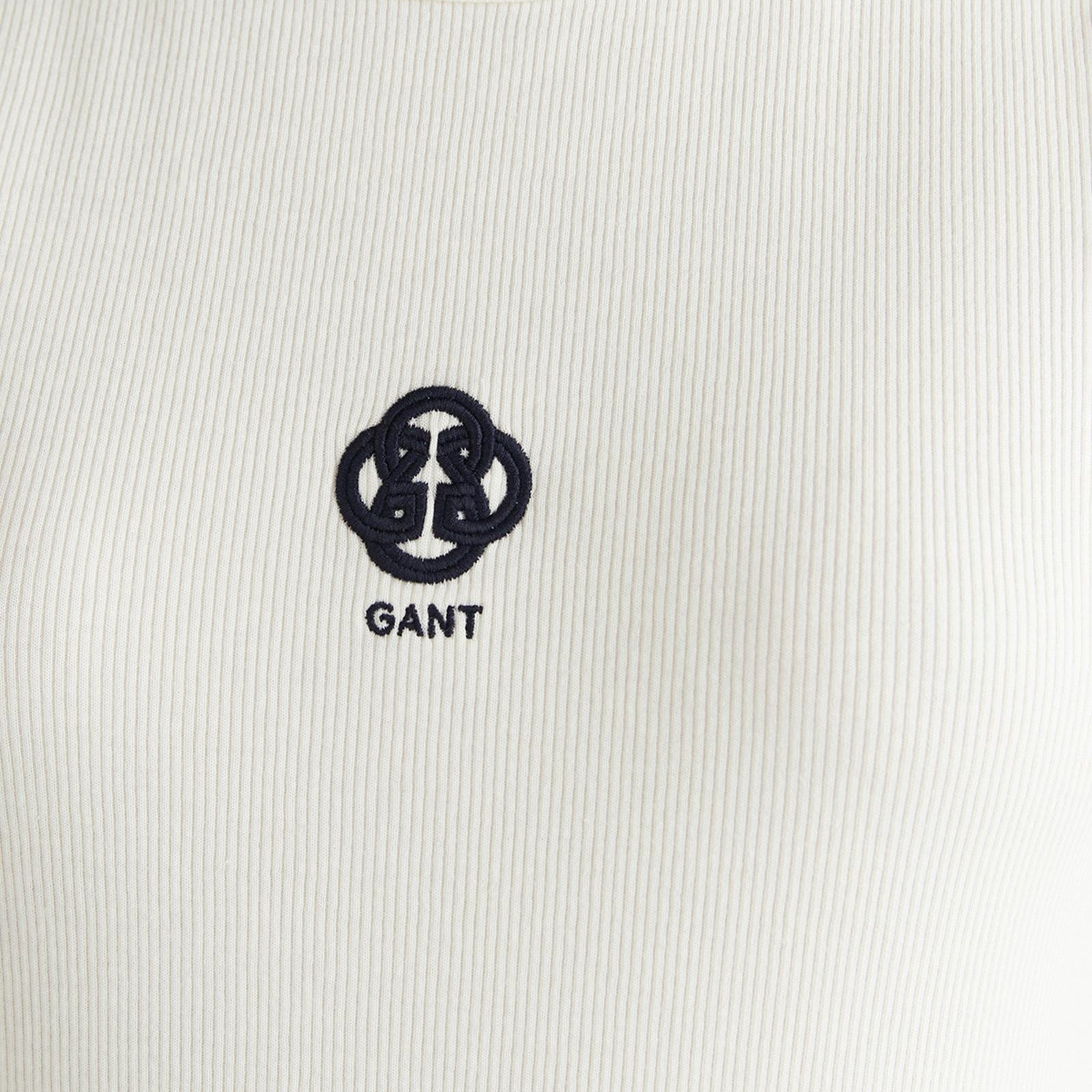 GANT Kadın Beyaz Bisiklet Yaka Regular Fit T-Shirt