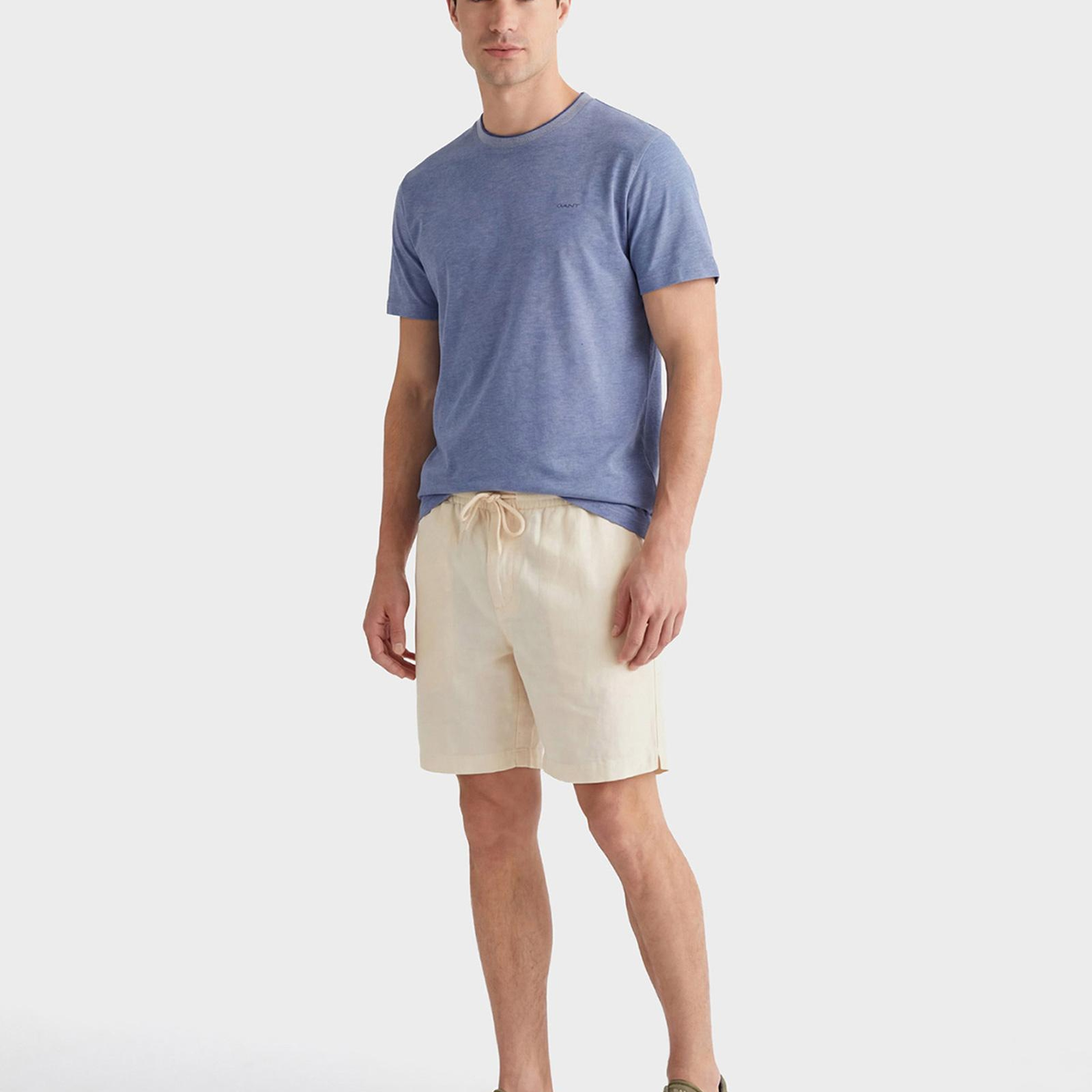 GANT Erkek Mavi Bisiklet Yaka Regular Fit T-Shirt