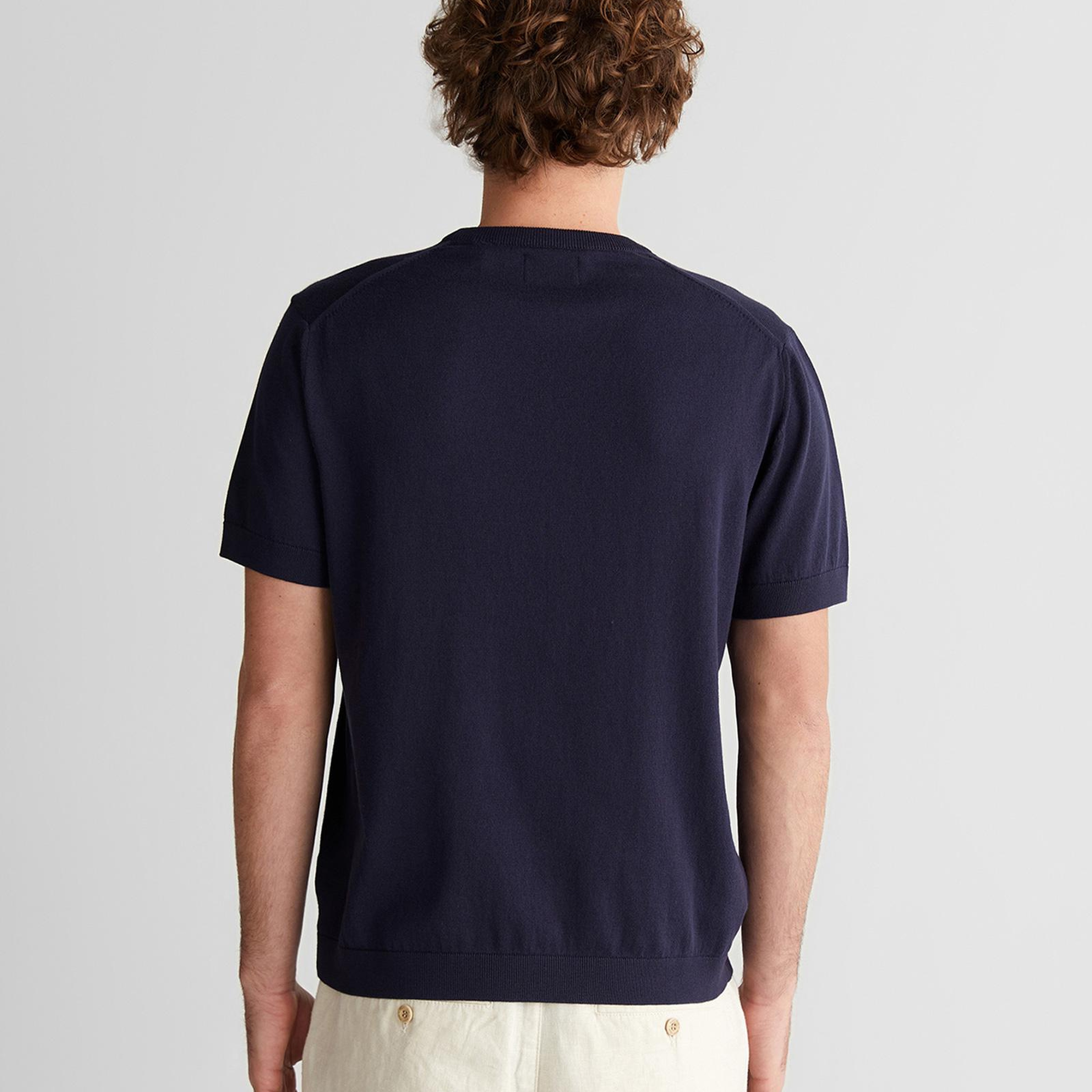 GANT Erkek Lacivert Regular Fit Bisiklet Yaka Kısa Kollu T-Shirt