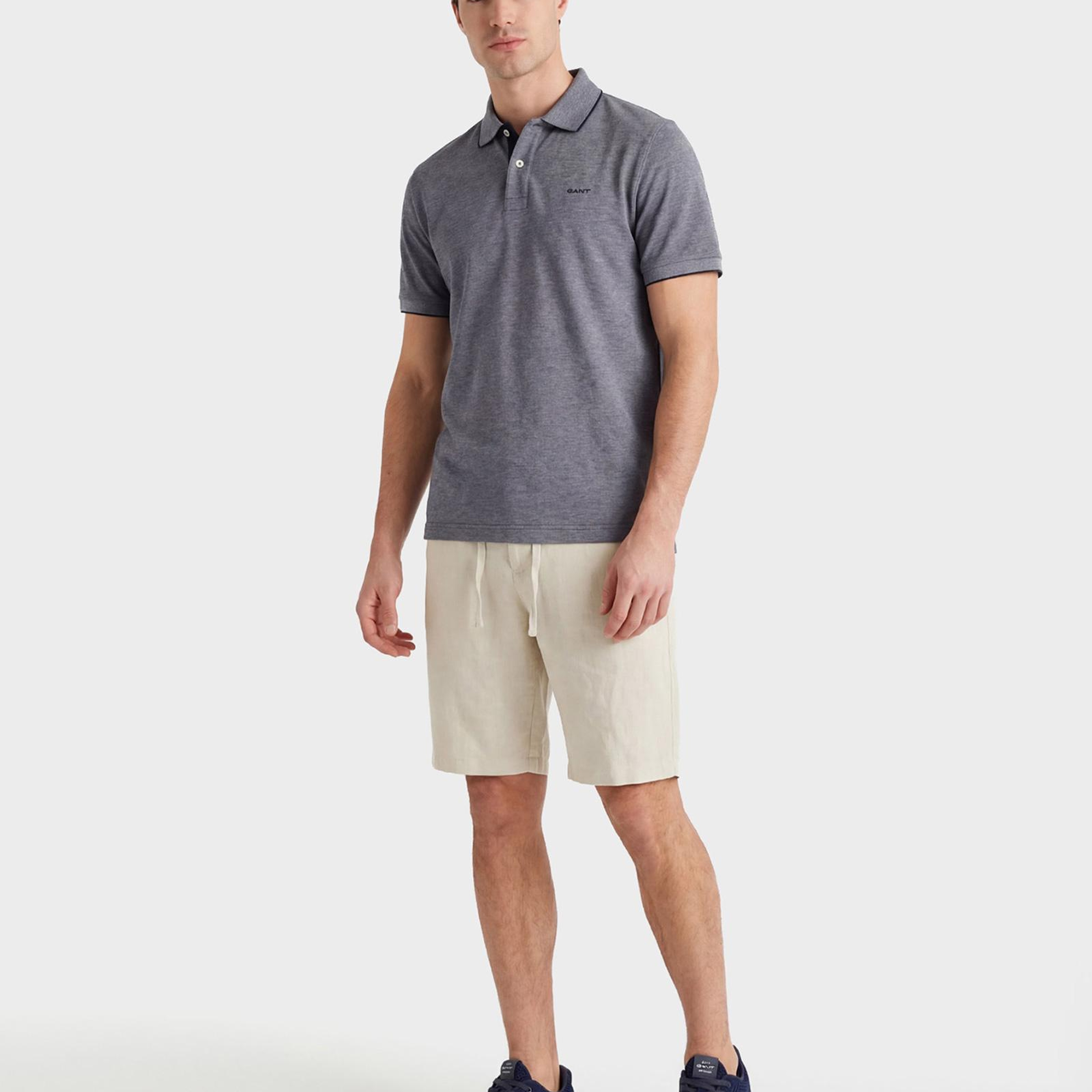 GANT Erkek Lacivert Regular Fit Polo Yaka T-Shirt