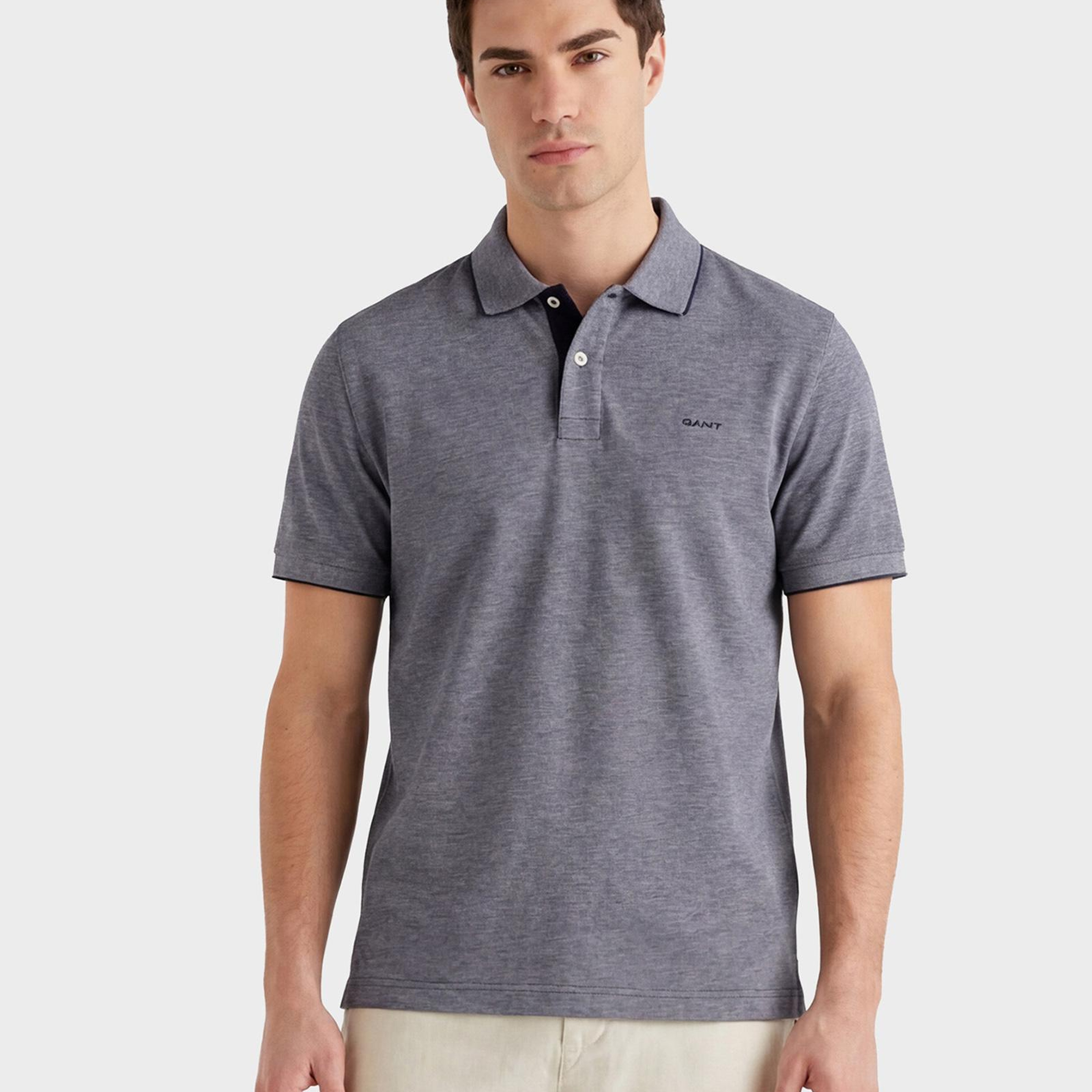 GANT Erkek Lacivert Regular Fit Polo Yaka T-Shirt