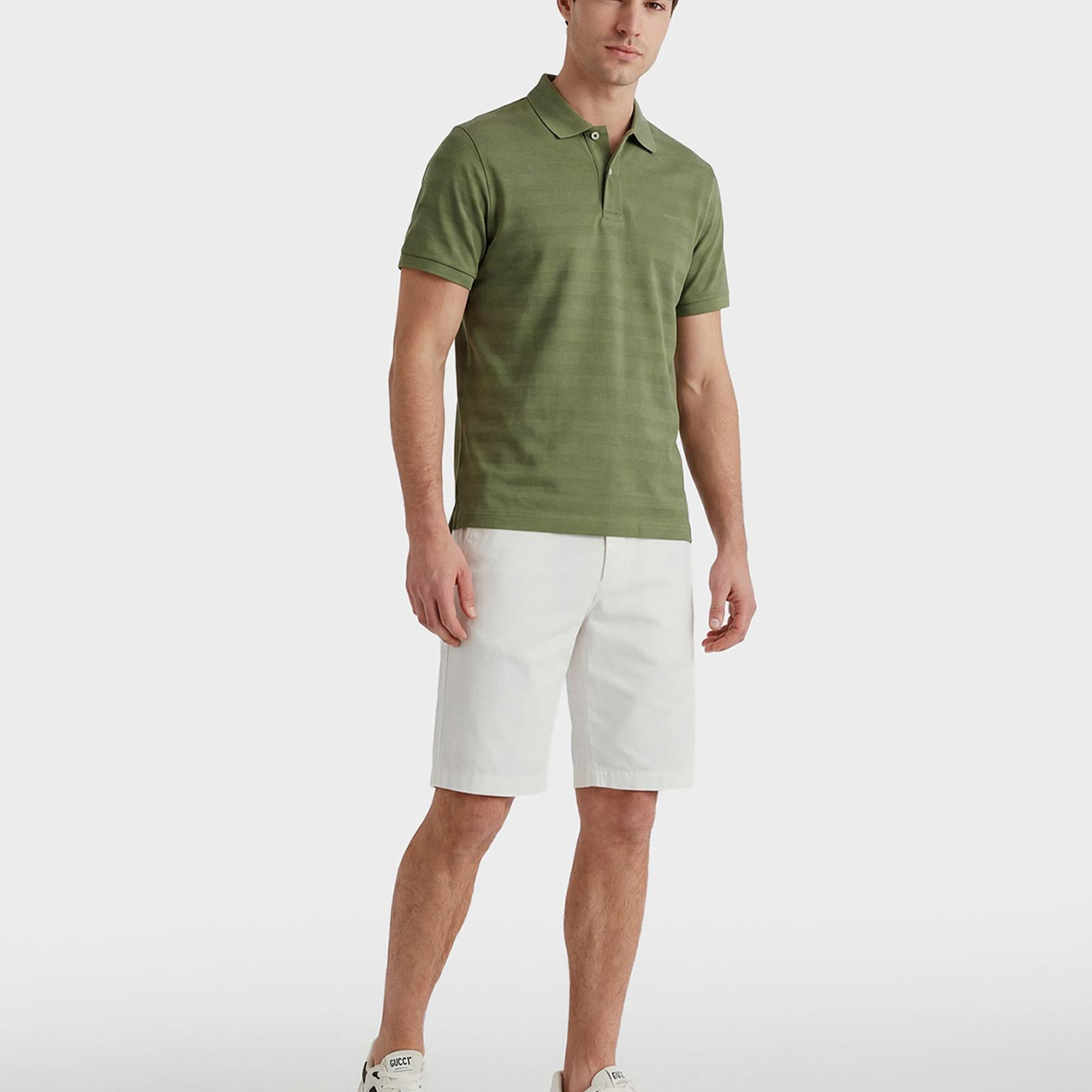 GANT Erkek Yeşil Regular Fit Polo Yaka T-Shirt