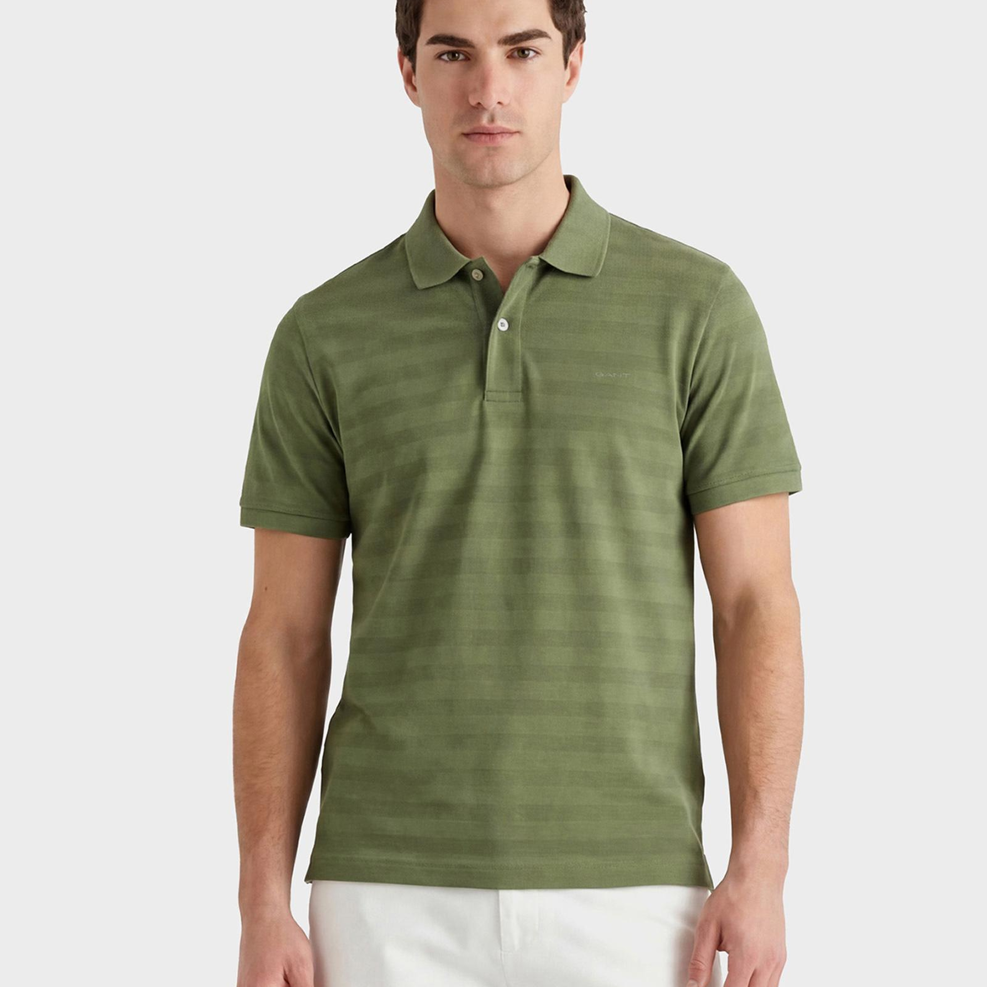 GANT Erkek Yeşil Regular Fit Polo Yaka T-Shirt
