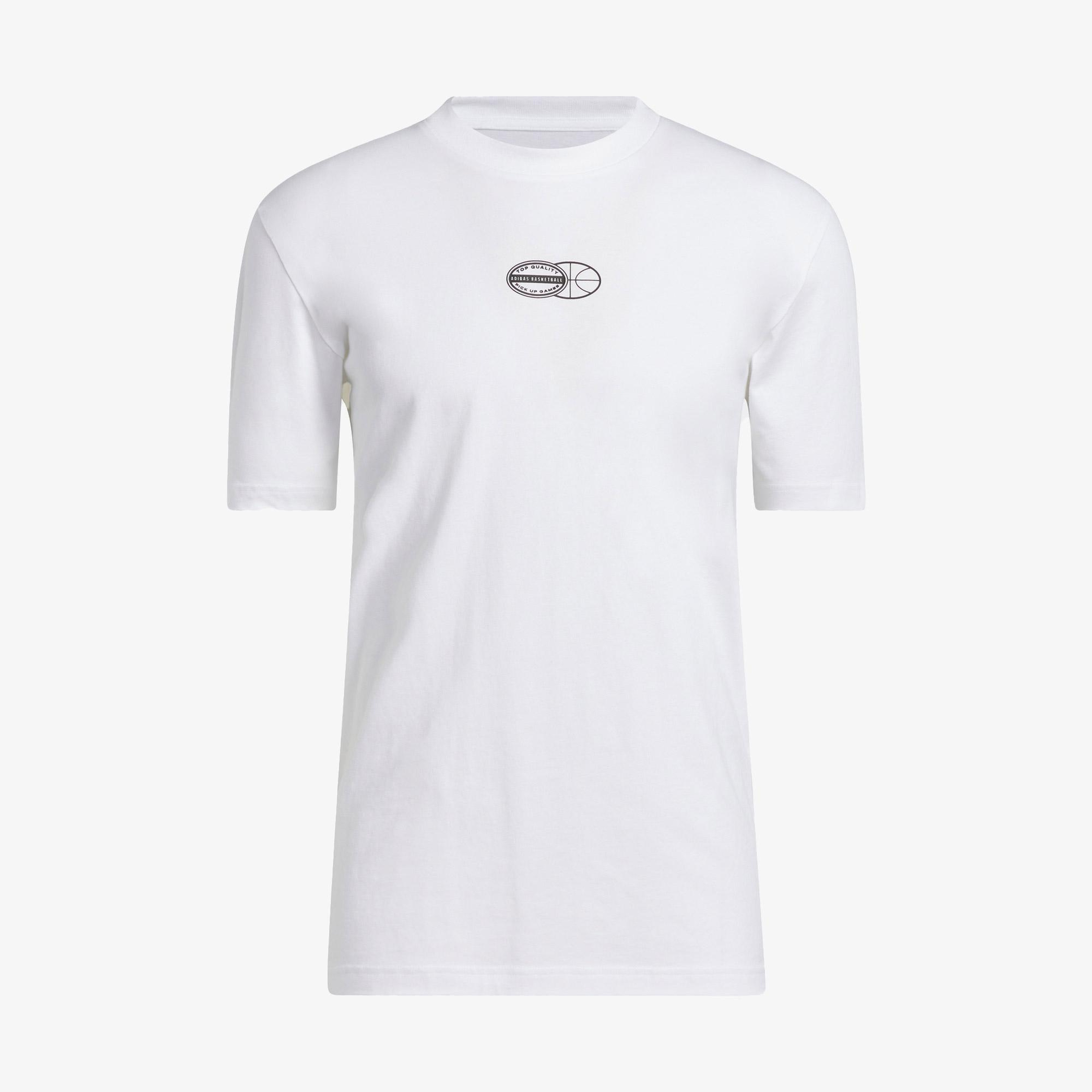 adidas Sum Novelty T 2 Erkek Beyaz Basketbol T-Shirt