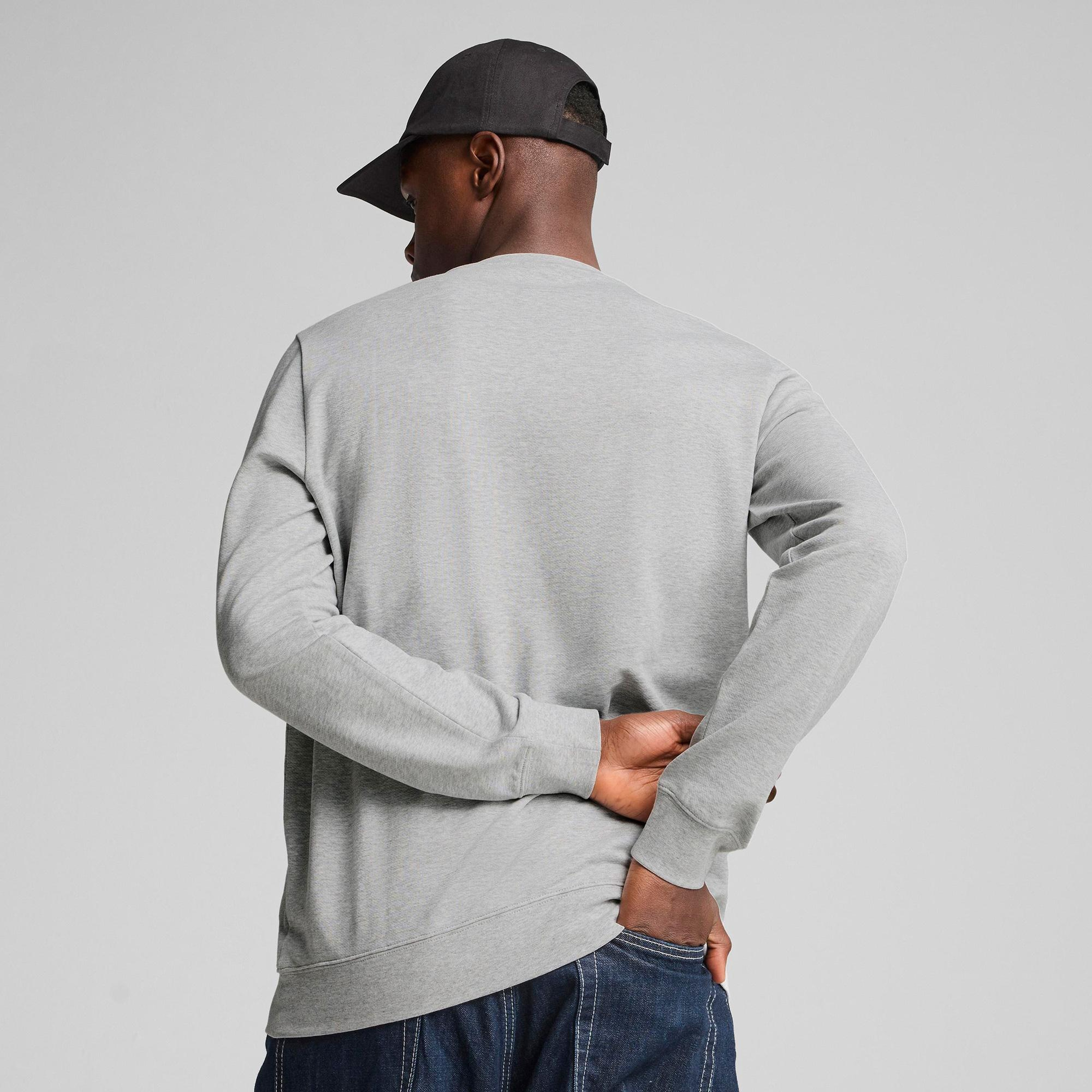 Puma Ess Elevated Crew Tr Erkek Gri Sweatshirt