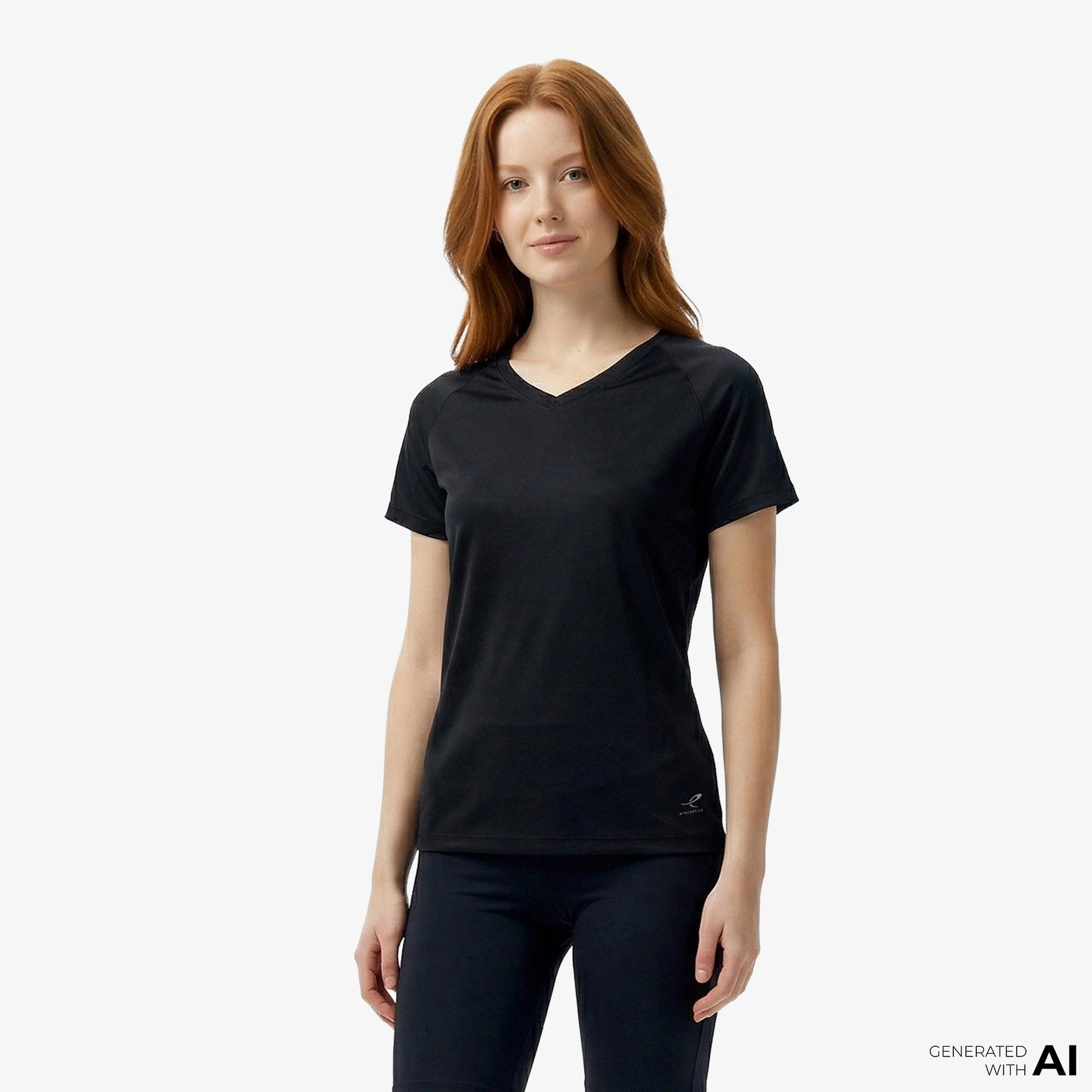 Energetics Natalja Ss Kadın Siyah Koşu T-Shirt