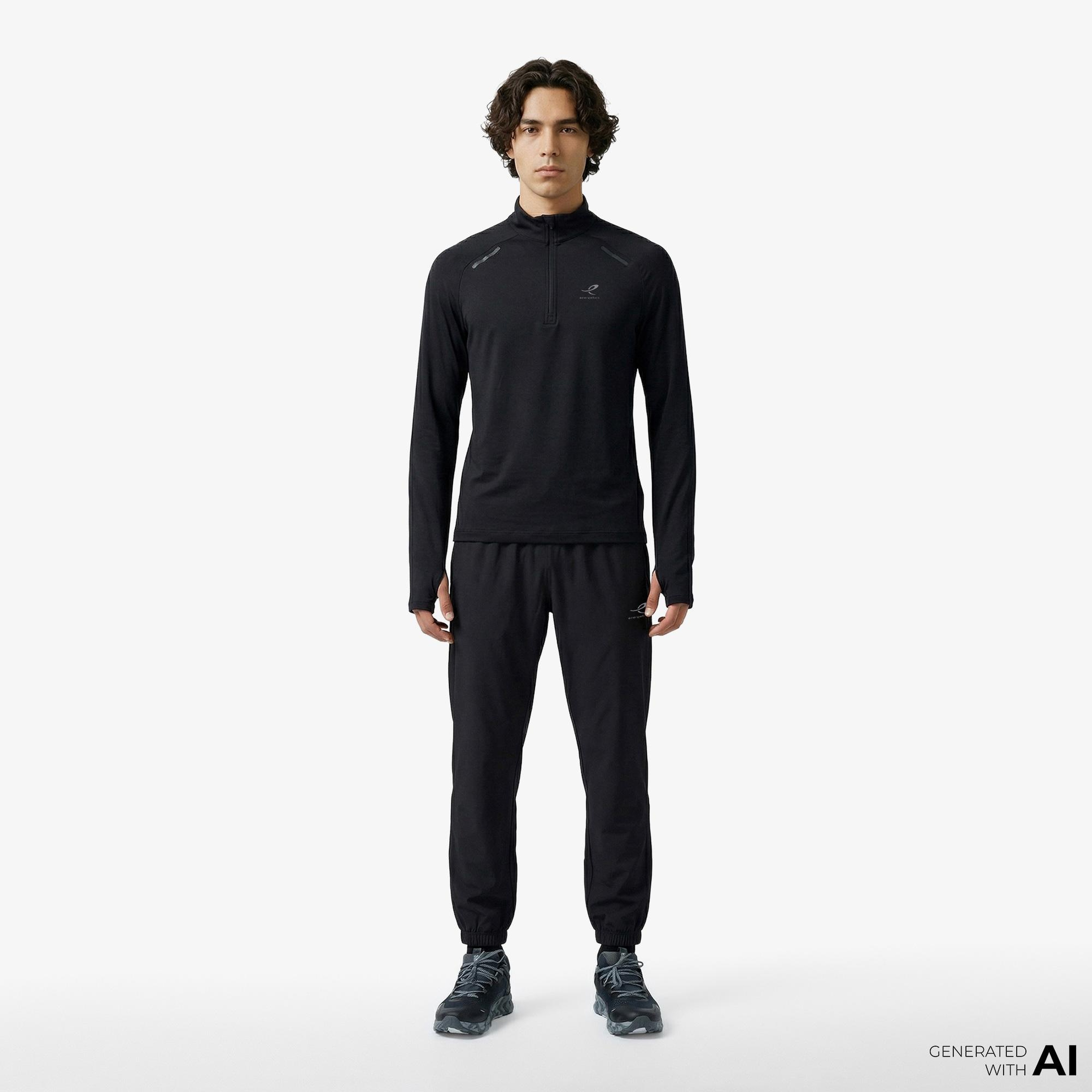 Energetics Cusco IV Erkek Siyah Koşu Sweatshirt