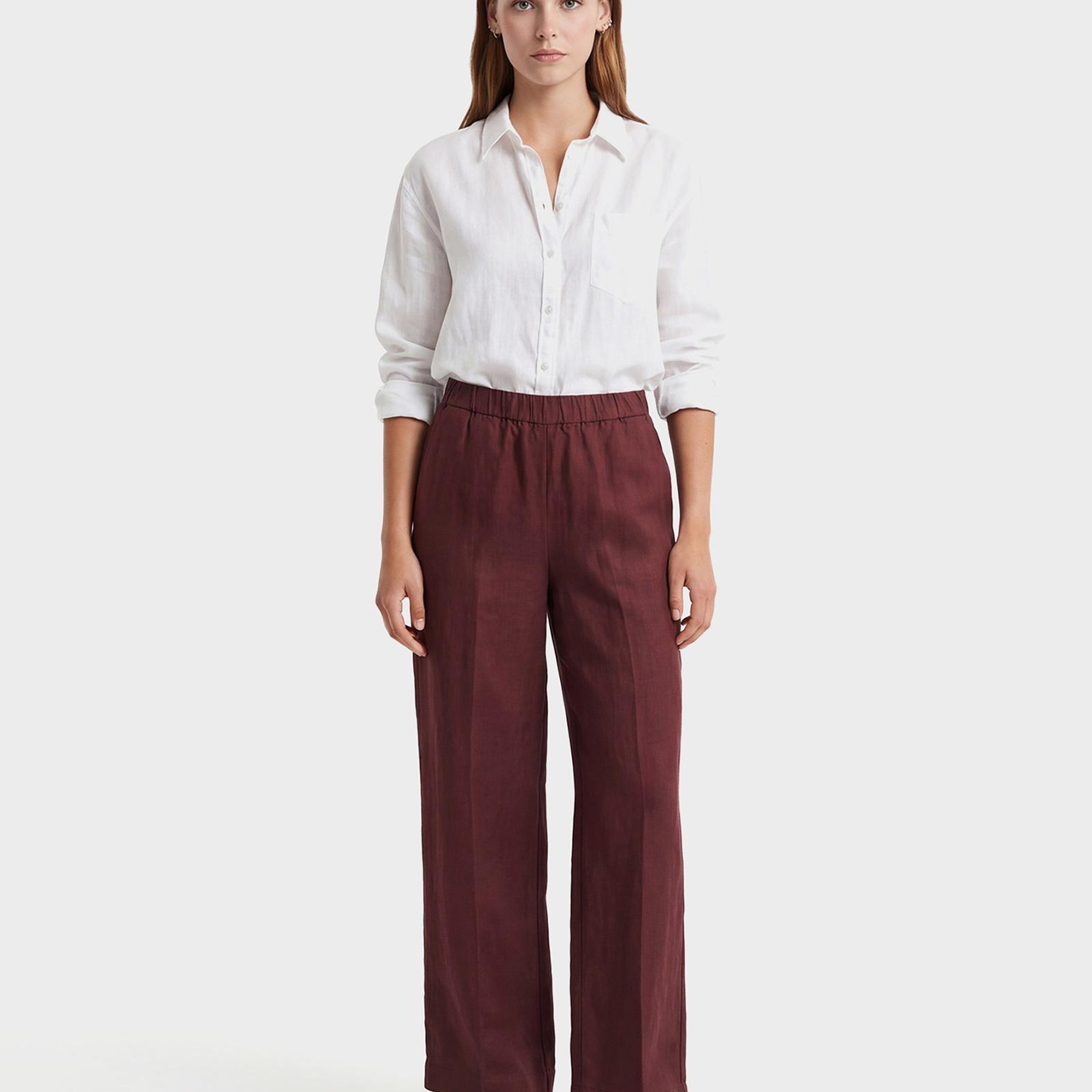 GANT Kadın Kahverengi Relaxed Fit Pantolon
