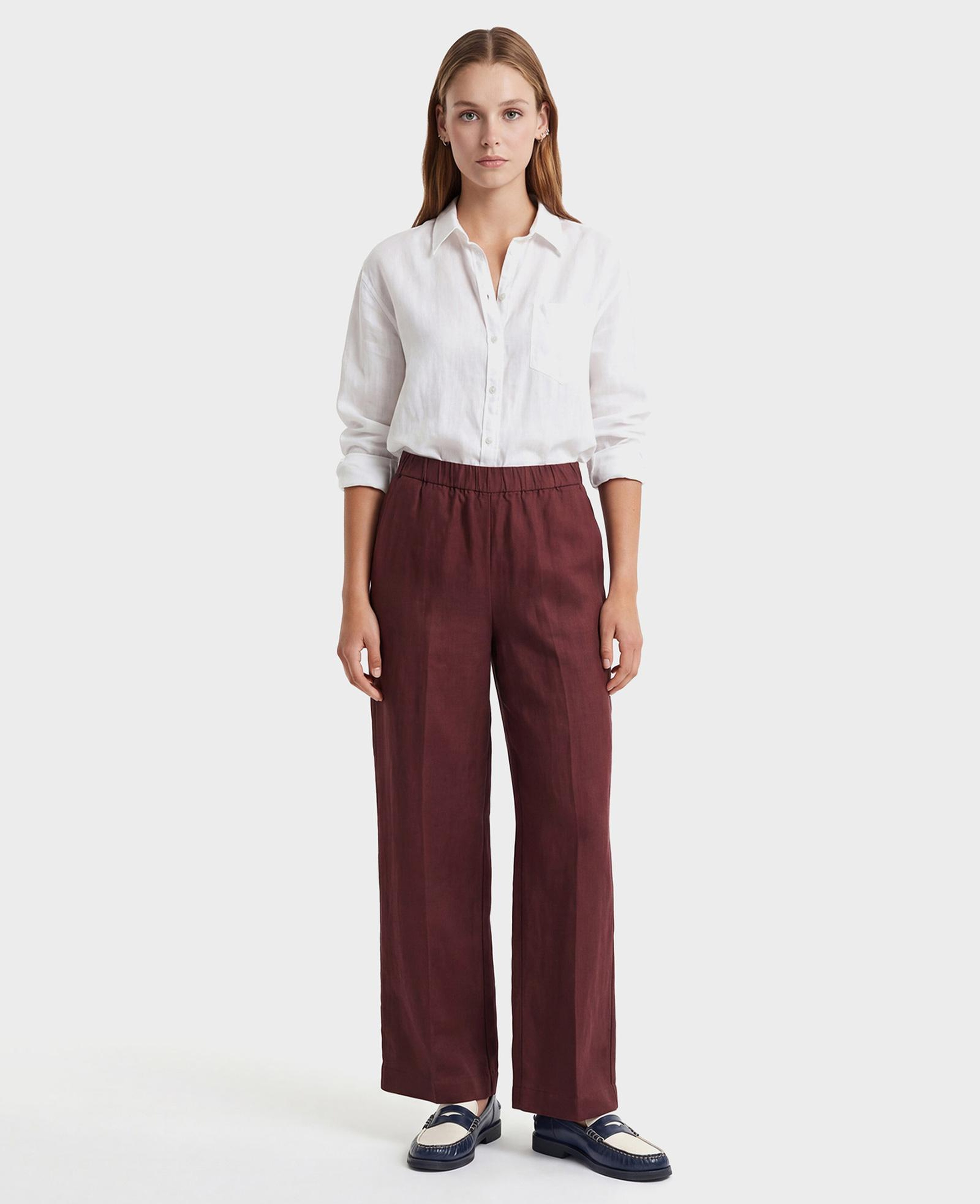 GANT Kadın Kahverengi Relaxed Fit Pantolon